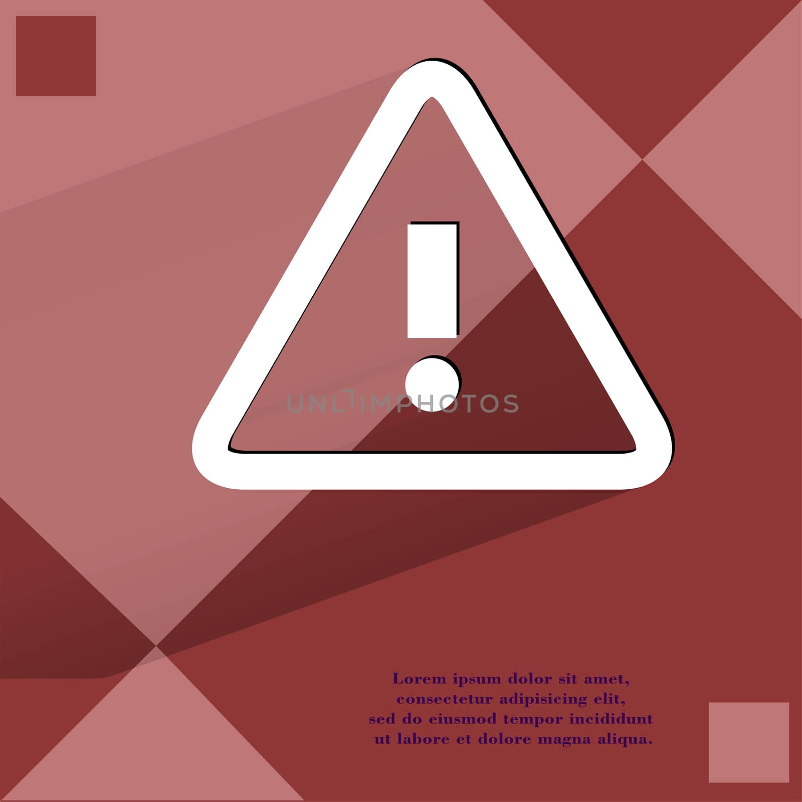 danger. exclamation mark. Flat modern web design on a flat geometric abstract background . 