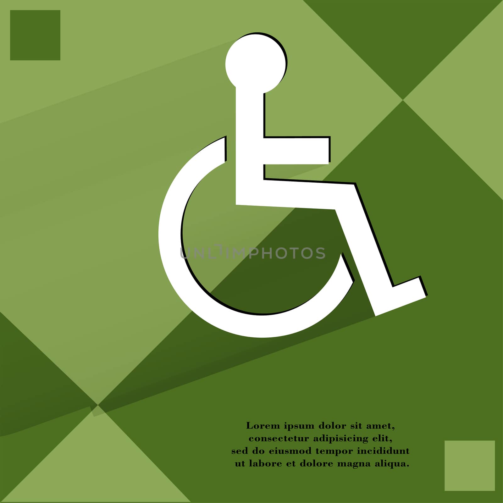 disabled. Flat modern web design on a flat geometric abstract background . 