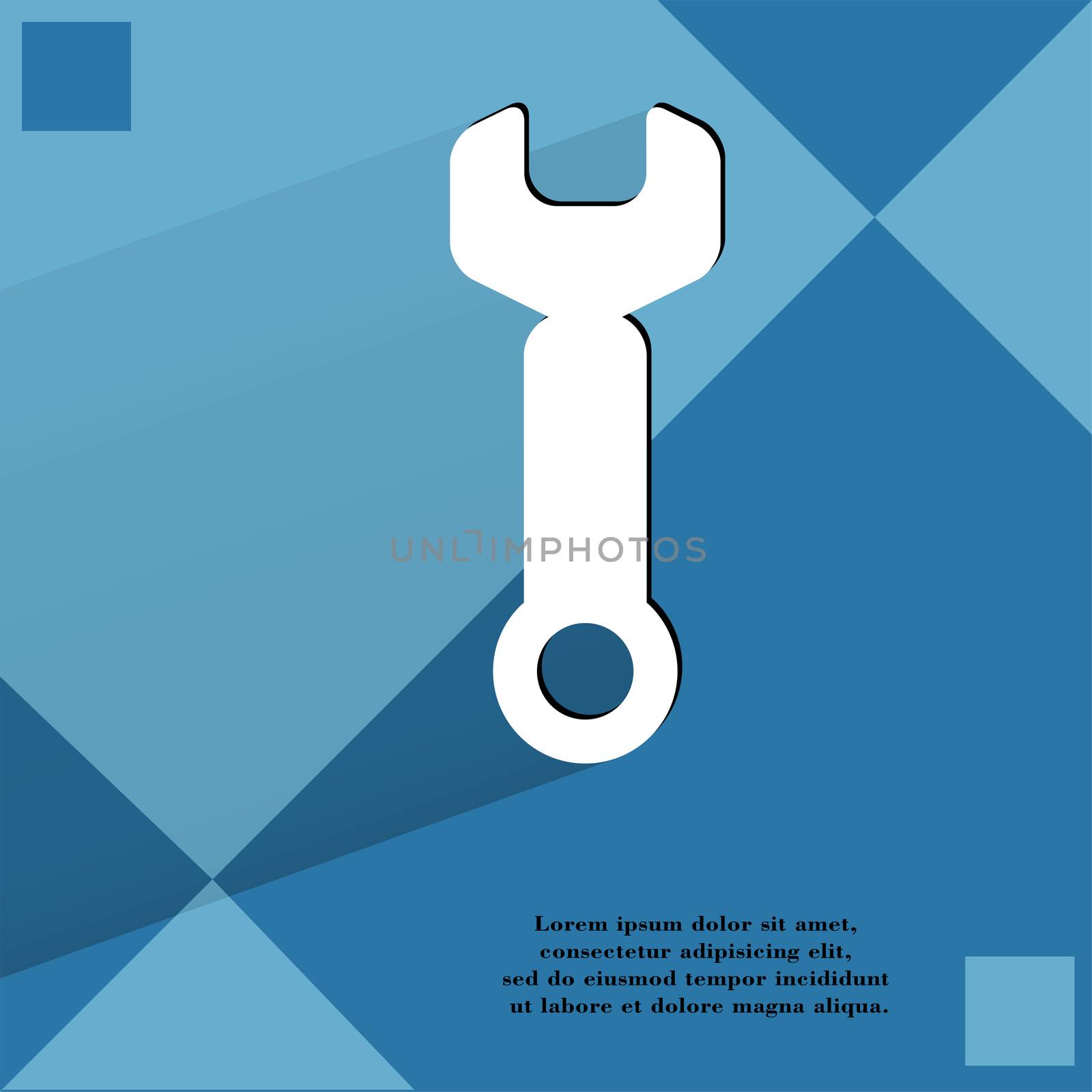 Wrench. tool to work. Flat modern web design on a flat geometric abstract background  by serhii_lohvyniuk