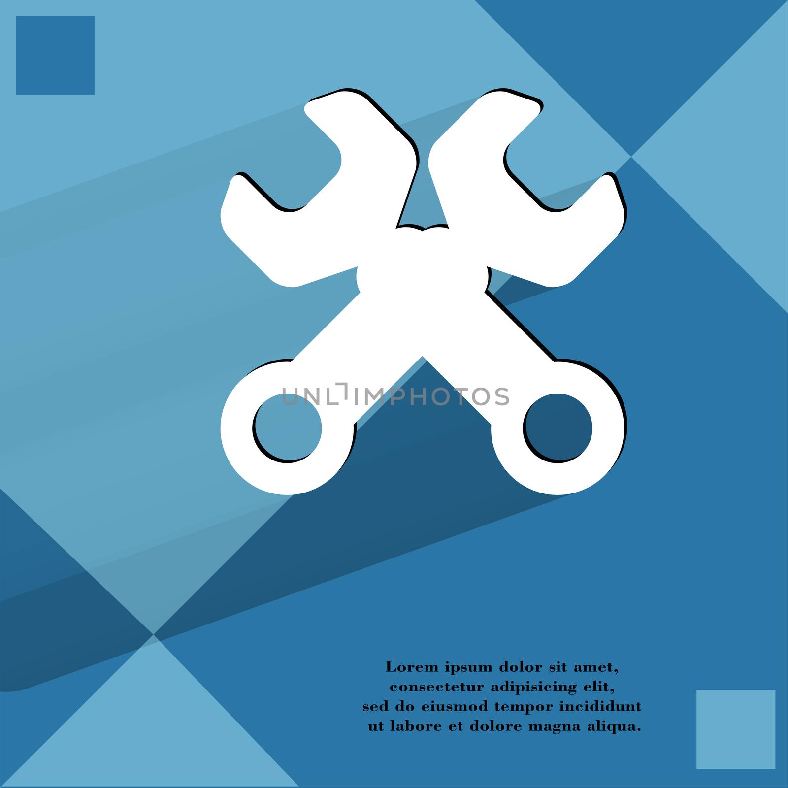 Wrench. tool to work. Flat modern web design on a flat geometric abstract background  by serhii_lohvyniuk