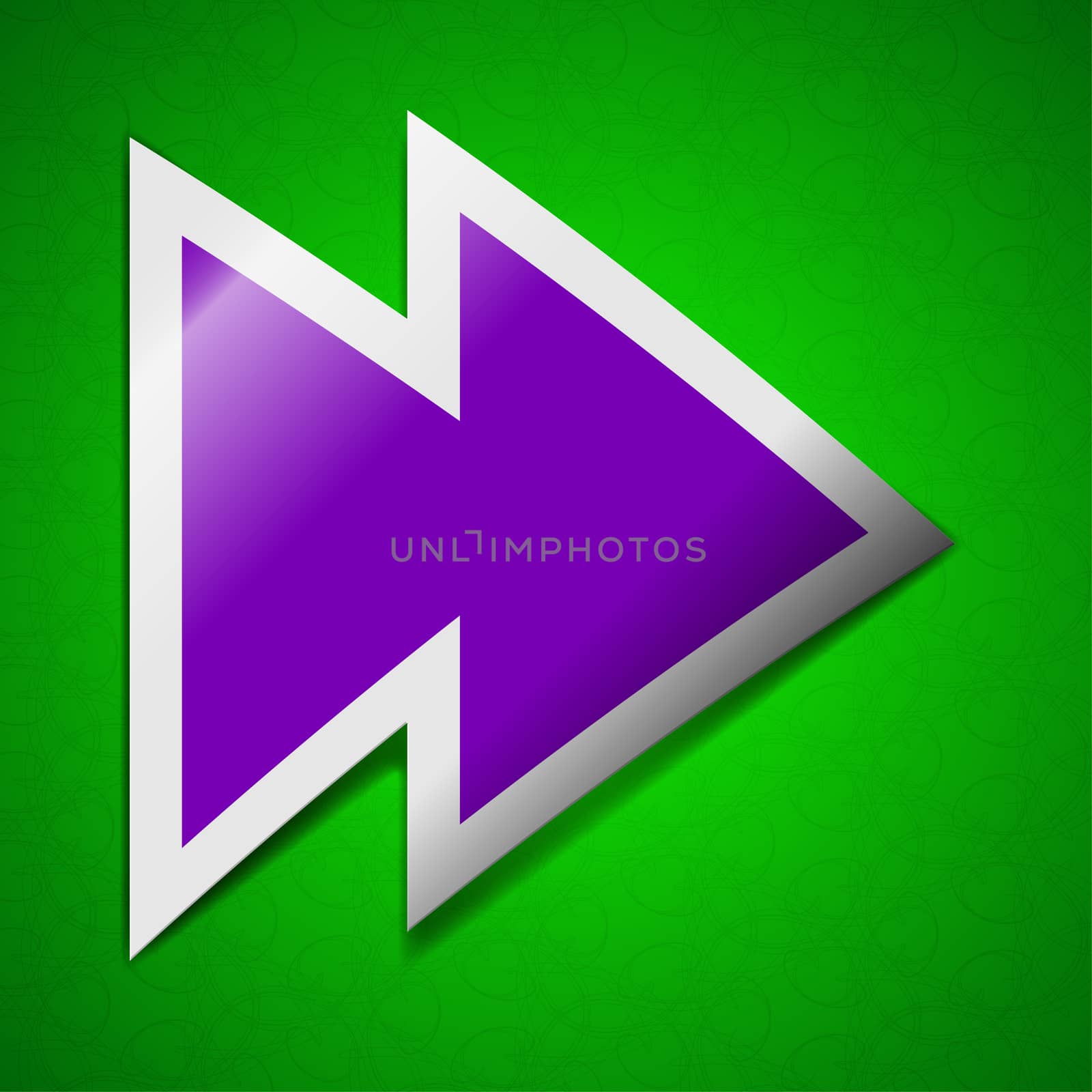 multimedia control icon sign. Symbol chic colored sticky label on green background.  by serhii_lohvyniuk