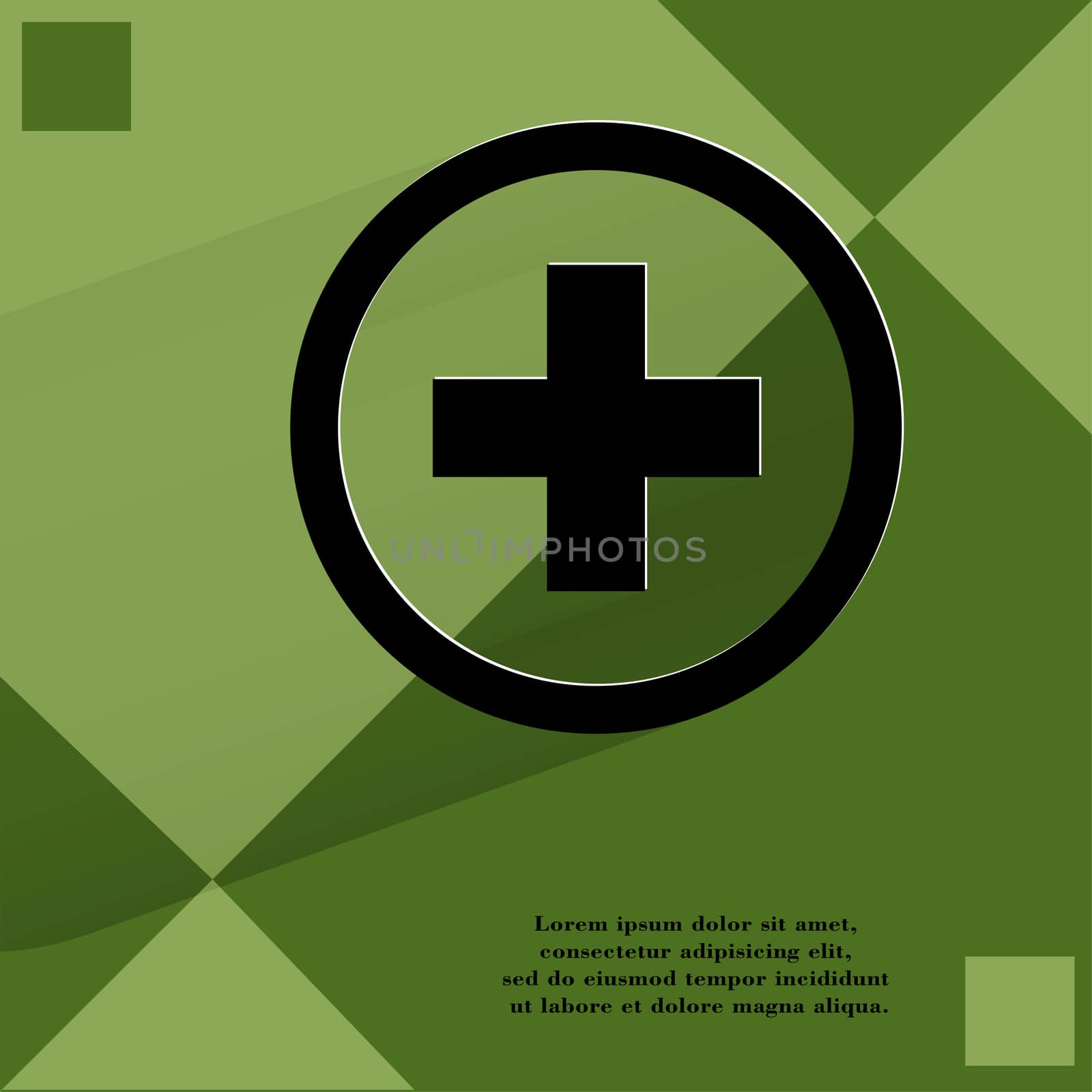 Plus. Flat modern web design on a flat geometric abstract background . 