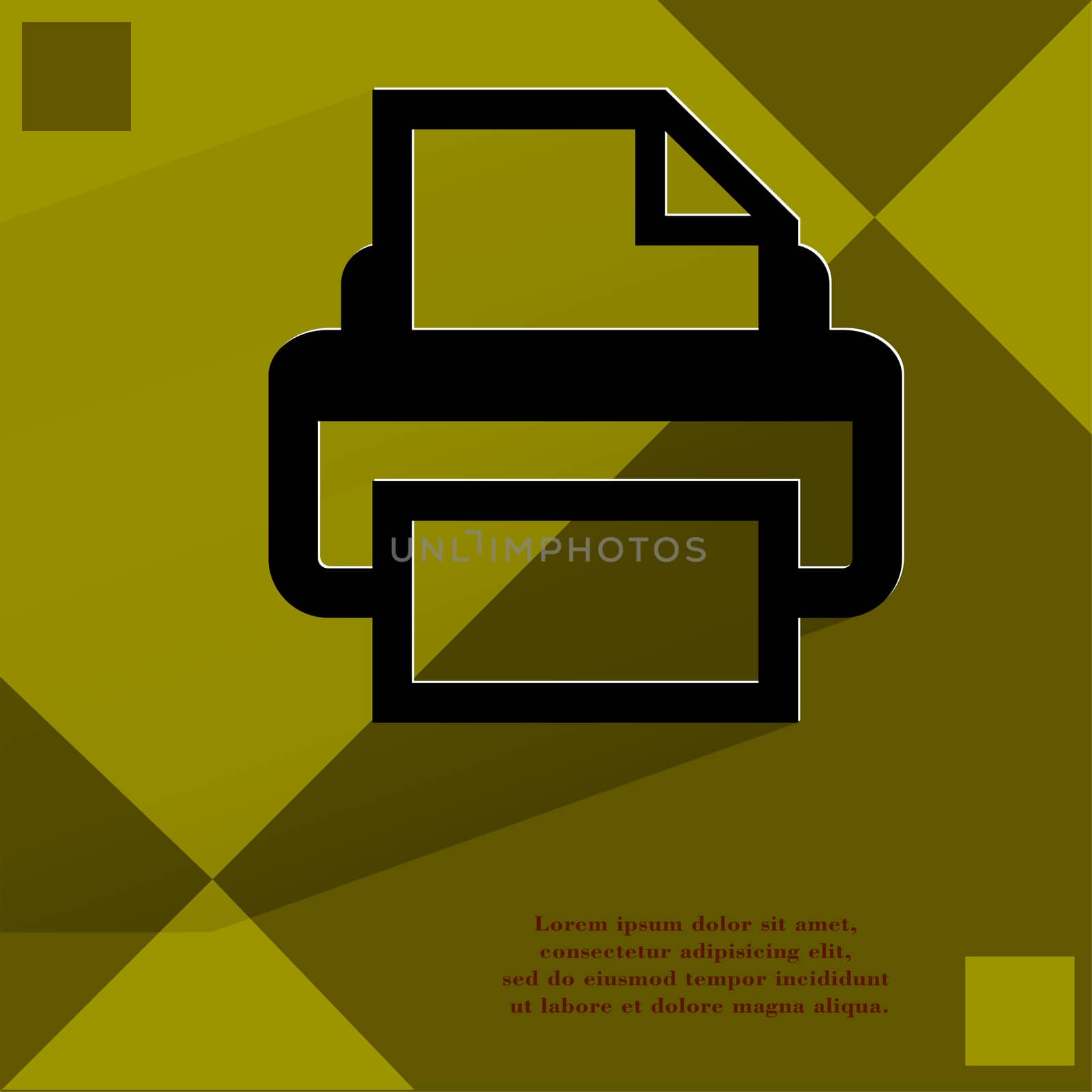 Printer. Flat modern web design on a flat geometric abstract background  by serhii_lohvyniuk