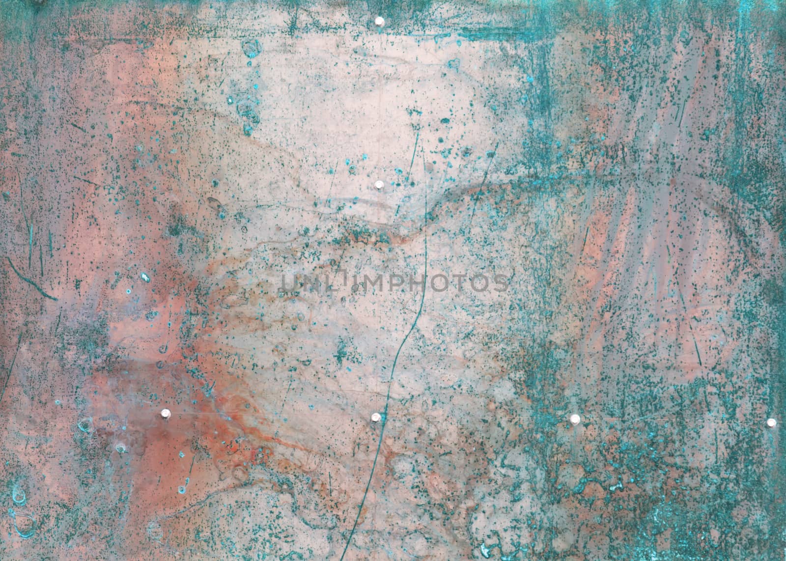 scratched and rusty green metal surface by Chechotkin