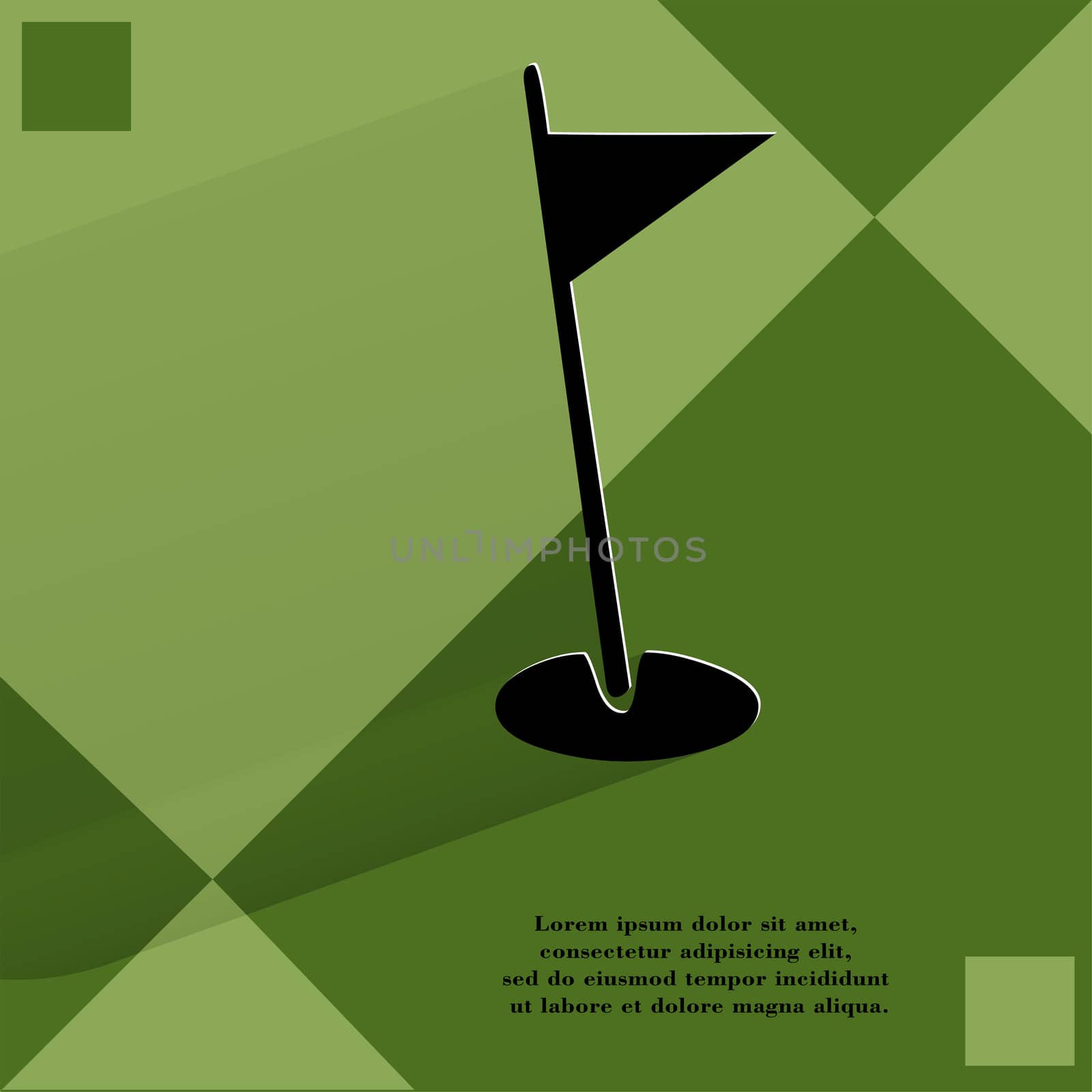 golf flag. Flat modern web design on a flat geometric abstract background  by serhii_lohvyniuk