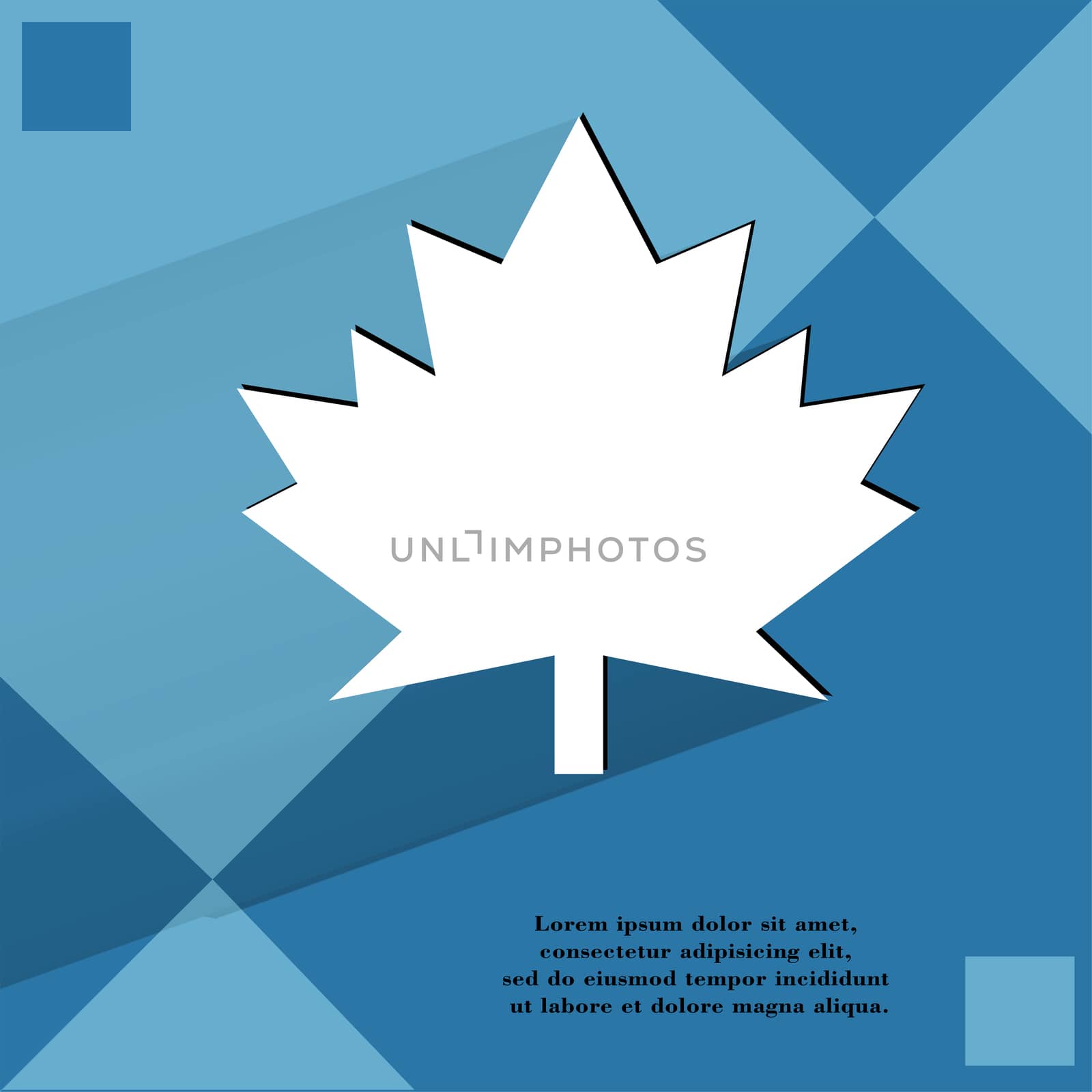 maple Leaf. Flat modern web design on a flat geometric abstract background  by serhii_lohvyniuk