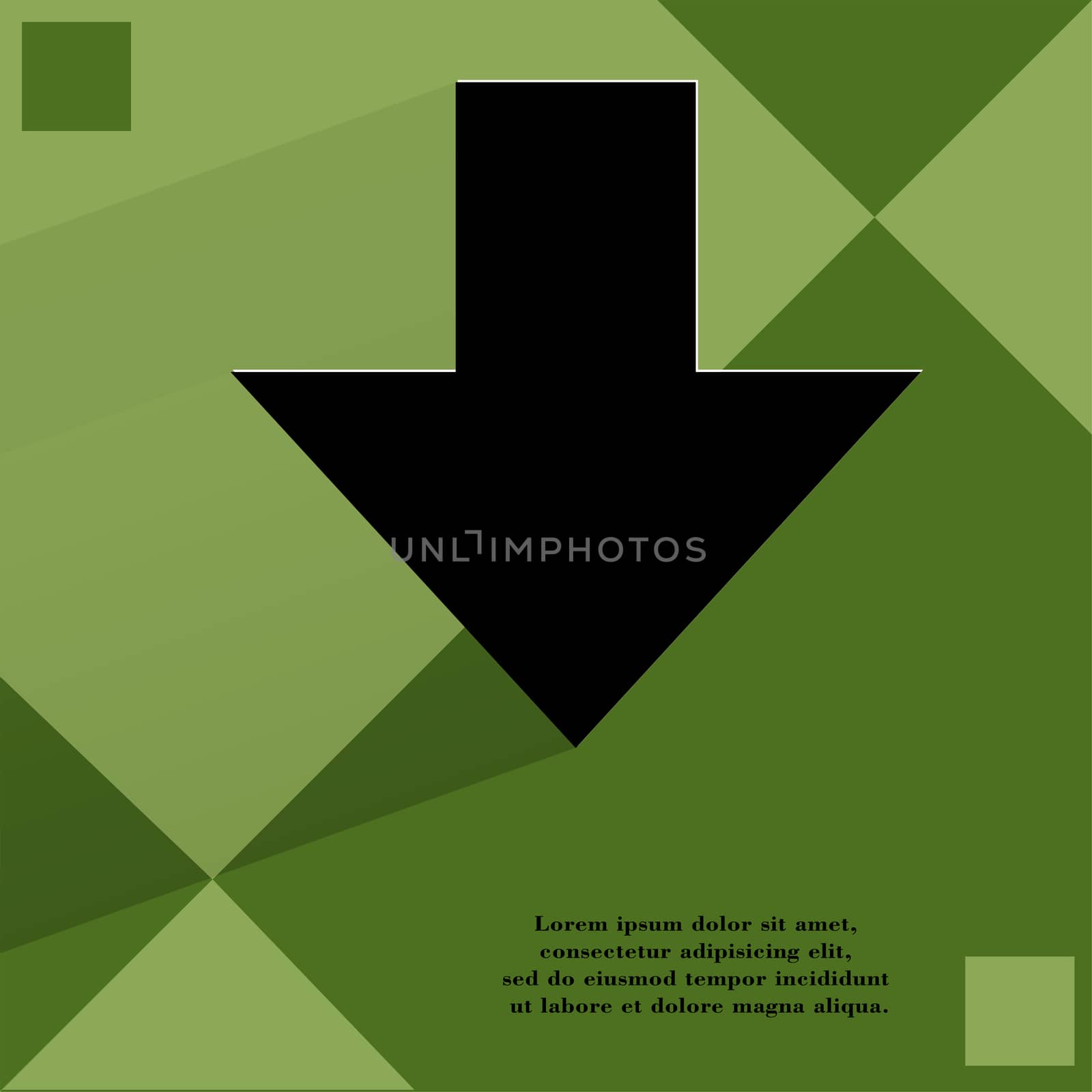 down Arrow. Flat modern web design on a flat geometric abstract background  by serhii_lohvyniuk