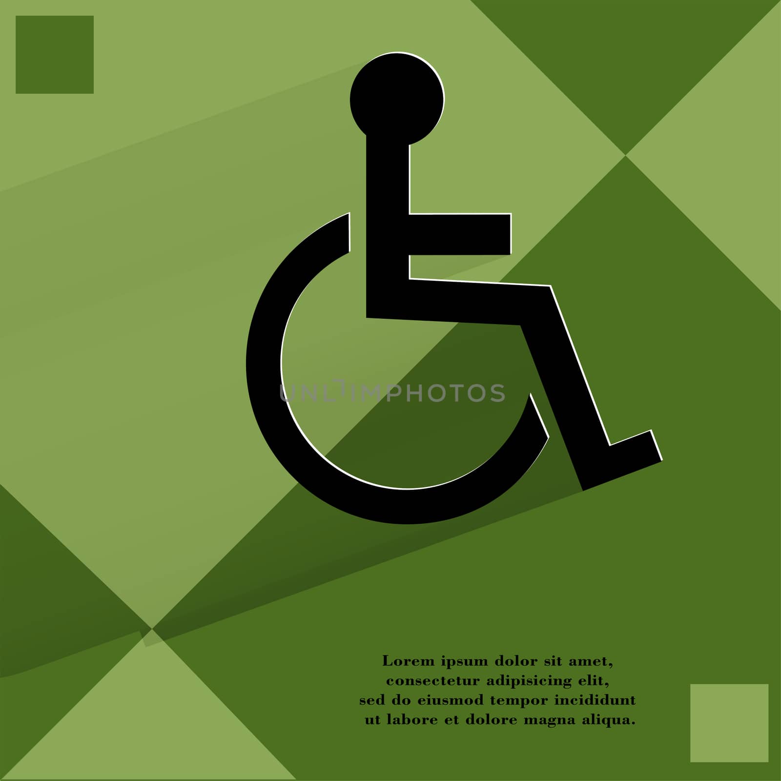 disabled. Flat modern web design on a flat geometric abstract background . 