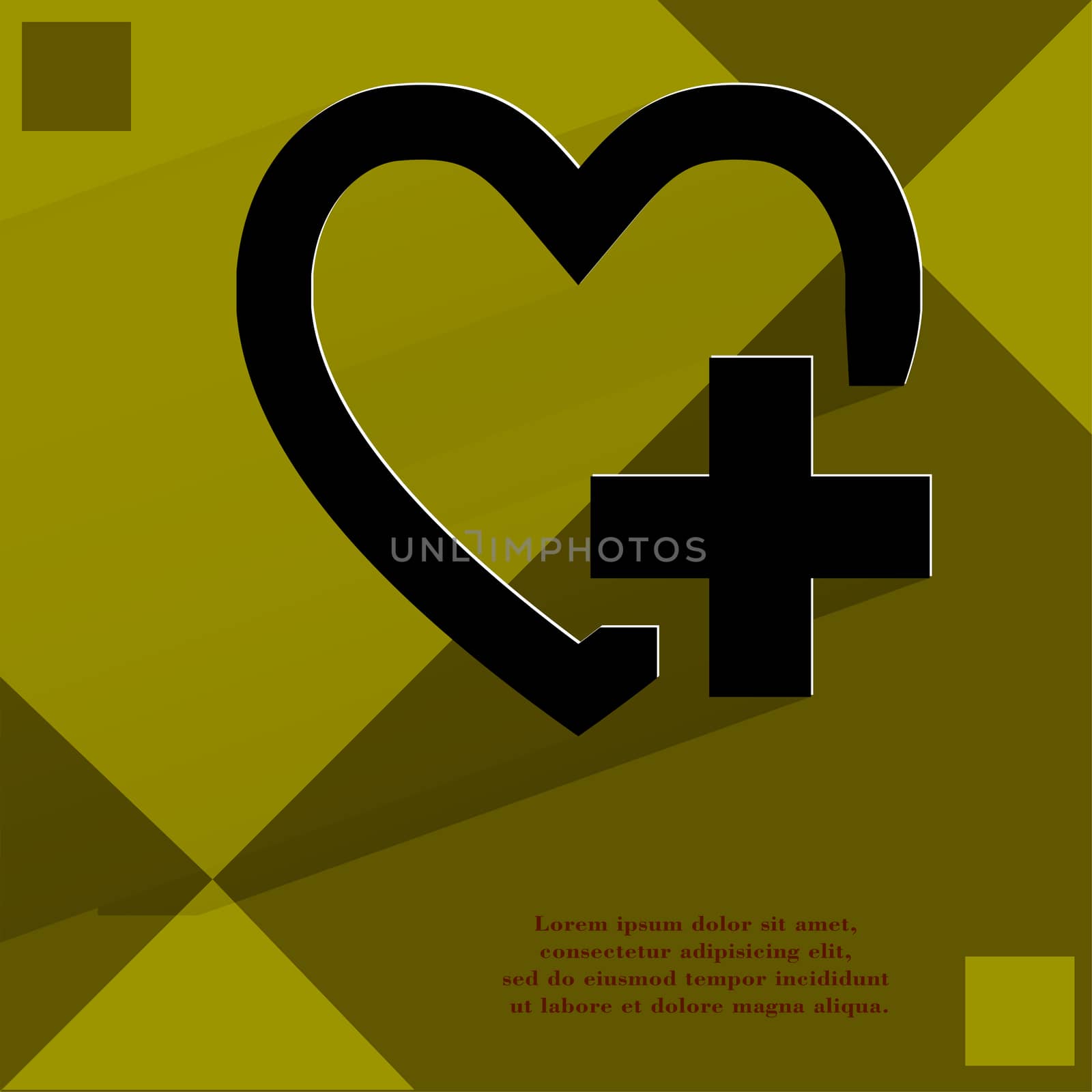 Heart. Flat modern web design on a flat geometric abstract background . 