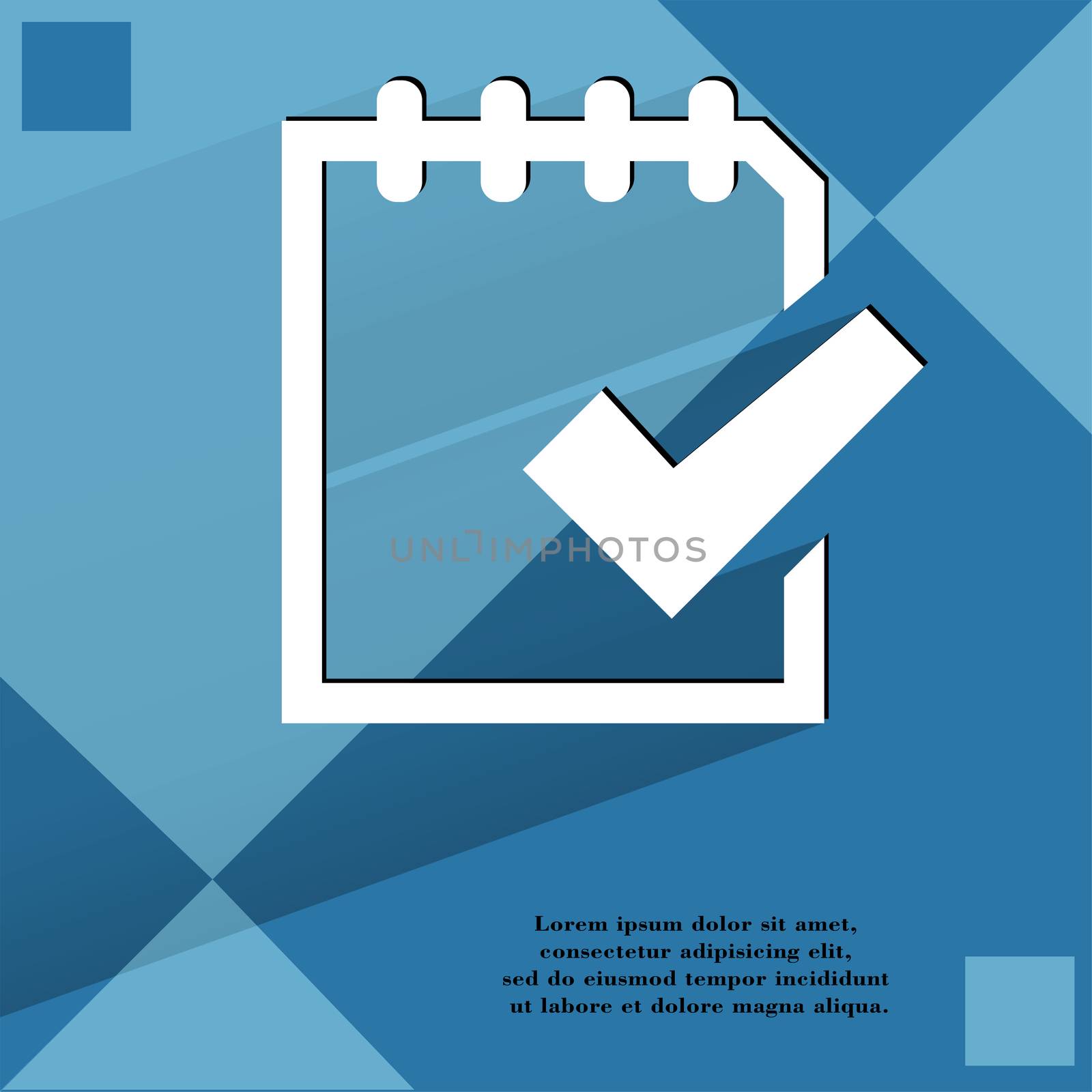 Notepad paper Documents. Flat modern web design on a flat geometric abstract background . 