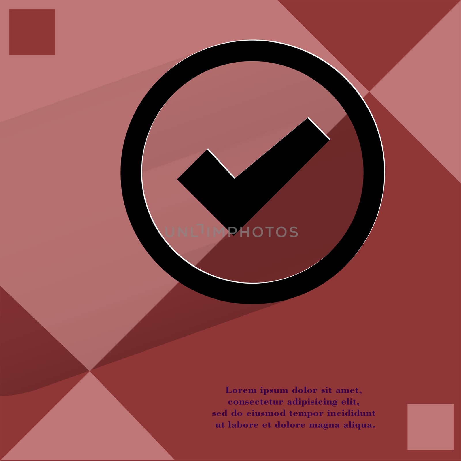 check mark. Flat modern web design on a flat geometric abstract background  by serhii_lohvyniuk