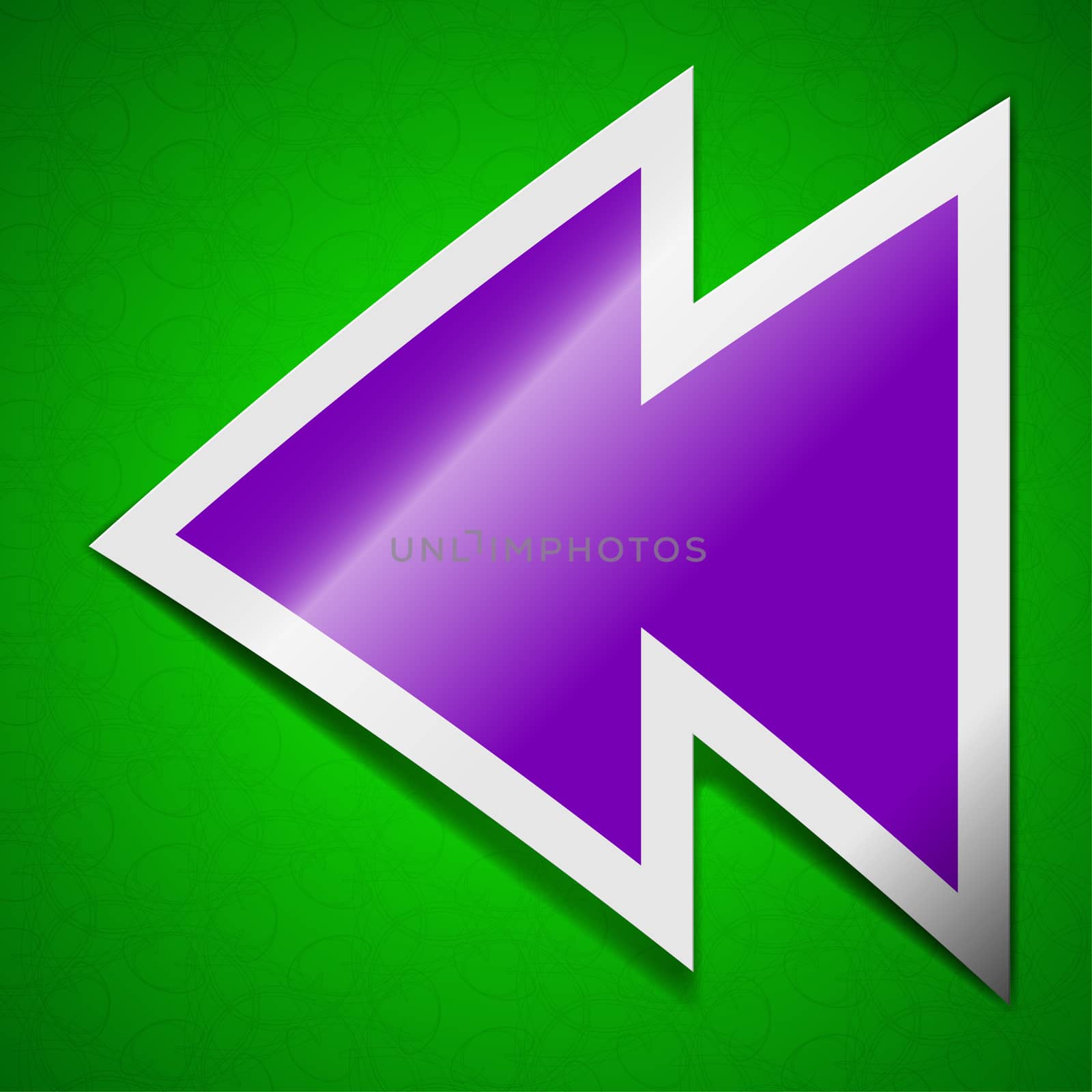 multimedia control icon sign. Symbol chic colored sticky label on green background.  by serhii_lohvyniuk