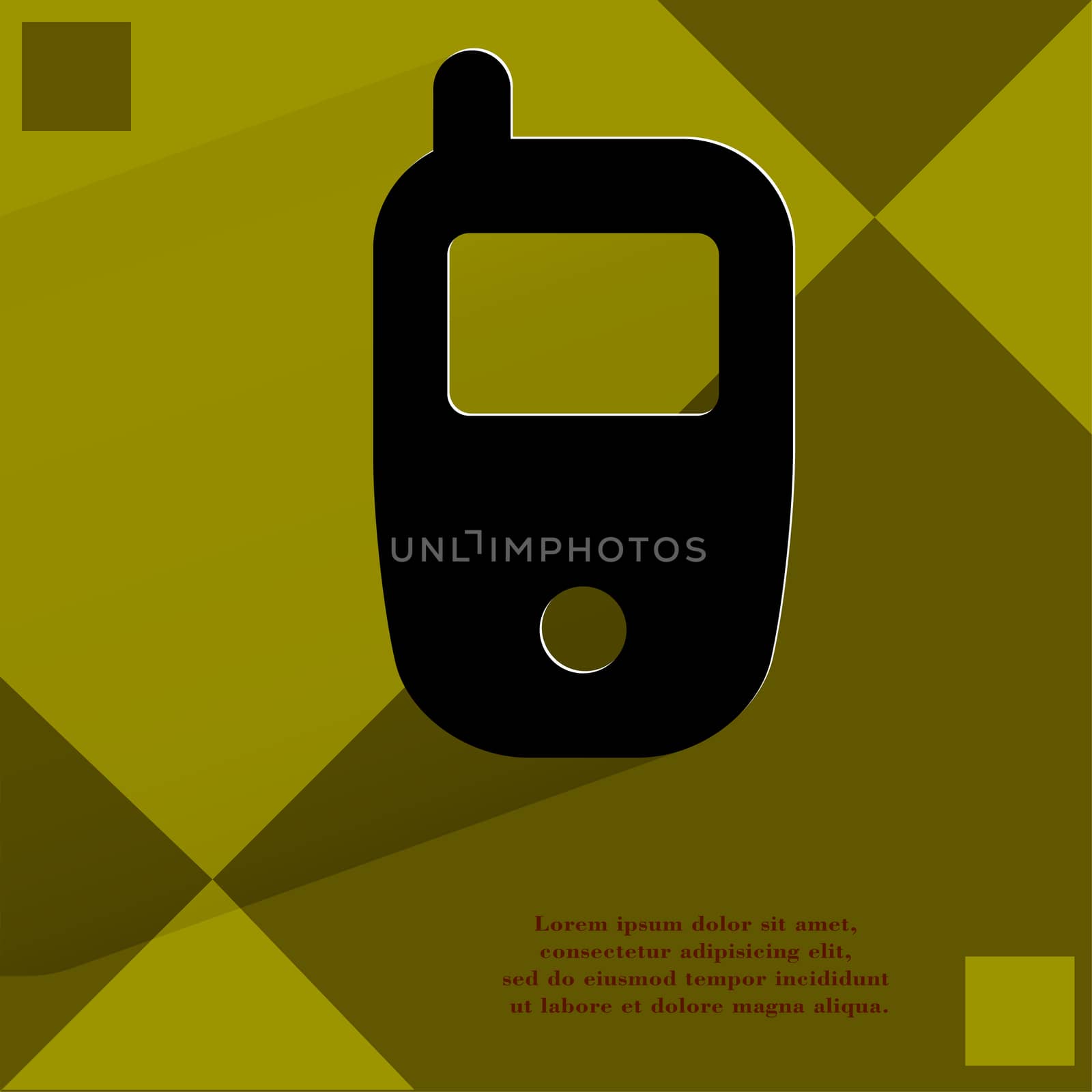 Mobile phone. Flat modern web design on a flat geometric abstract background . 