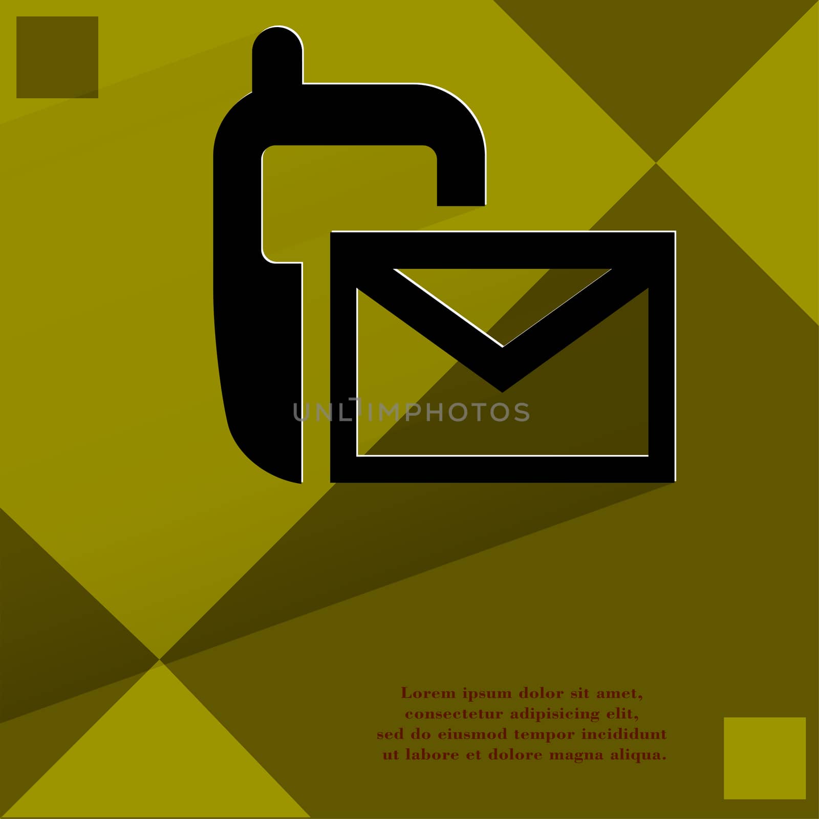 Sms. Flat modern web design on a flat geometric abstract background  by serhii_lohvyniuk