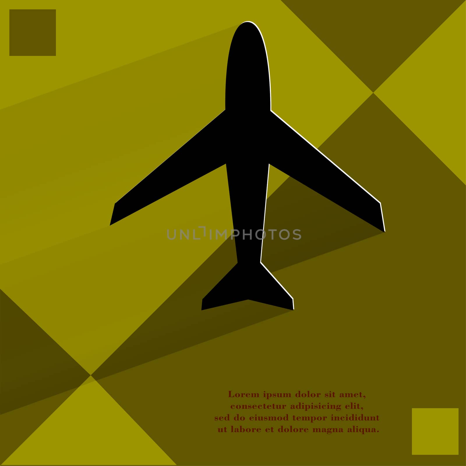 Plane . Flat modern web design on a flat geometric abstract background  by serhii_lohvyniuk