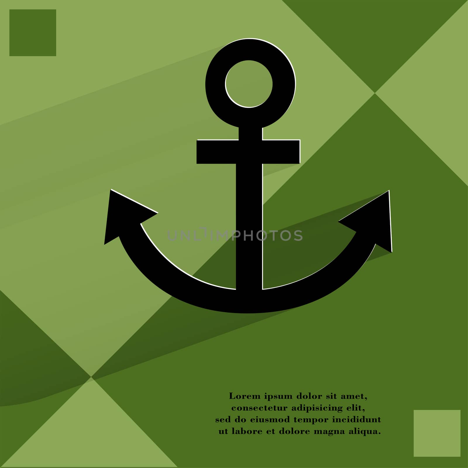 Anchor. Flat modern web design on a flat geometric abstract background . 