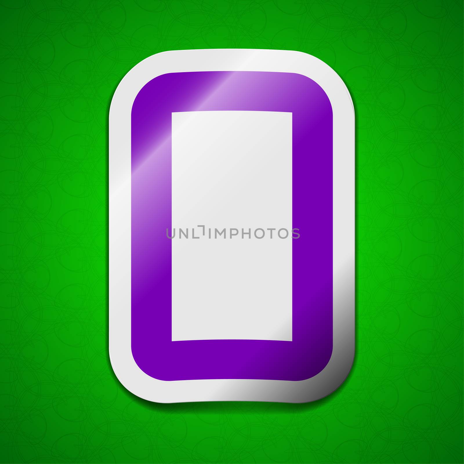 zero icon sign. Symbol chic colored sticky label on green background.  by serhii_lohvyniuk
