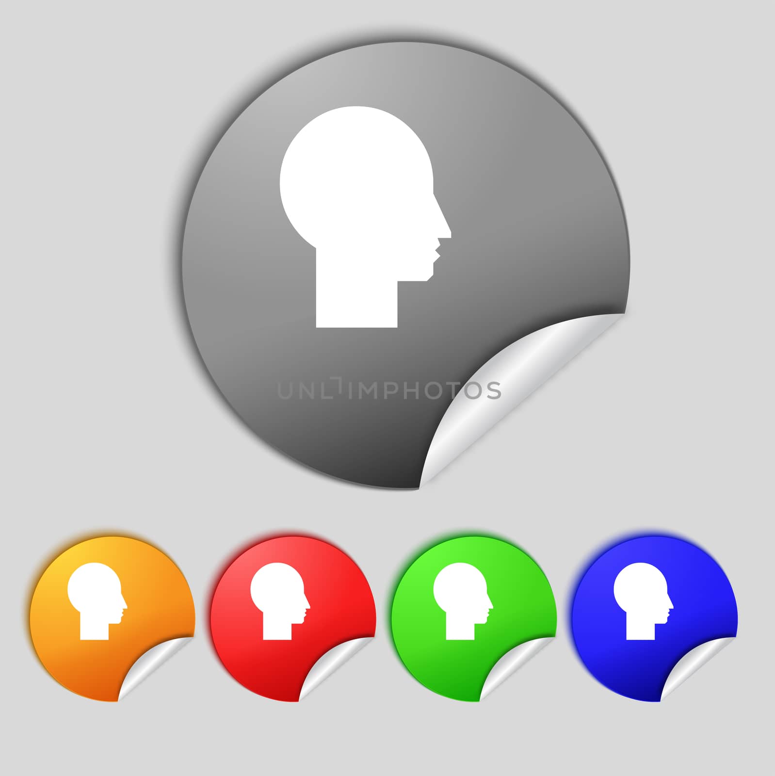 User sign icon. Person symbol. Set colourful buttons. Modern UI website navigation  illustration