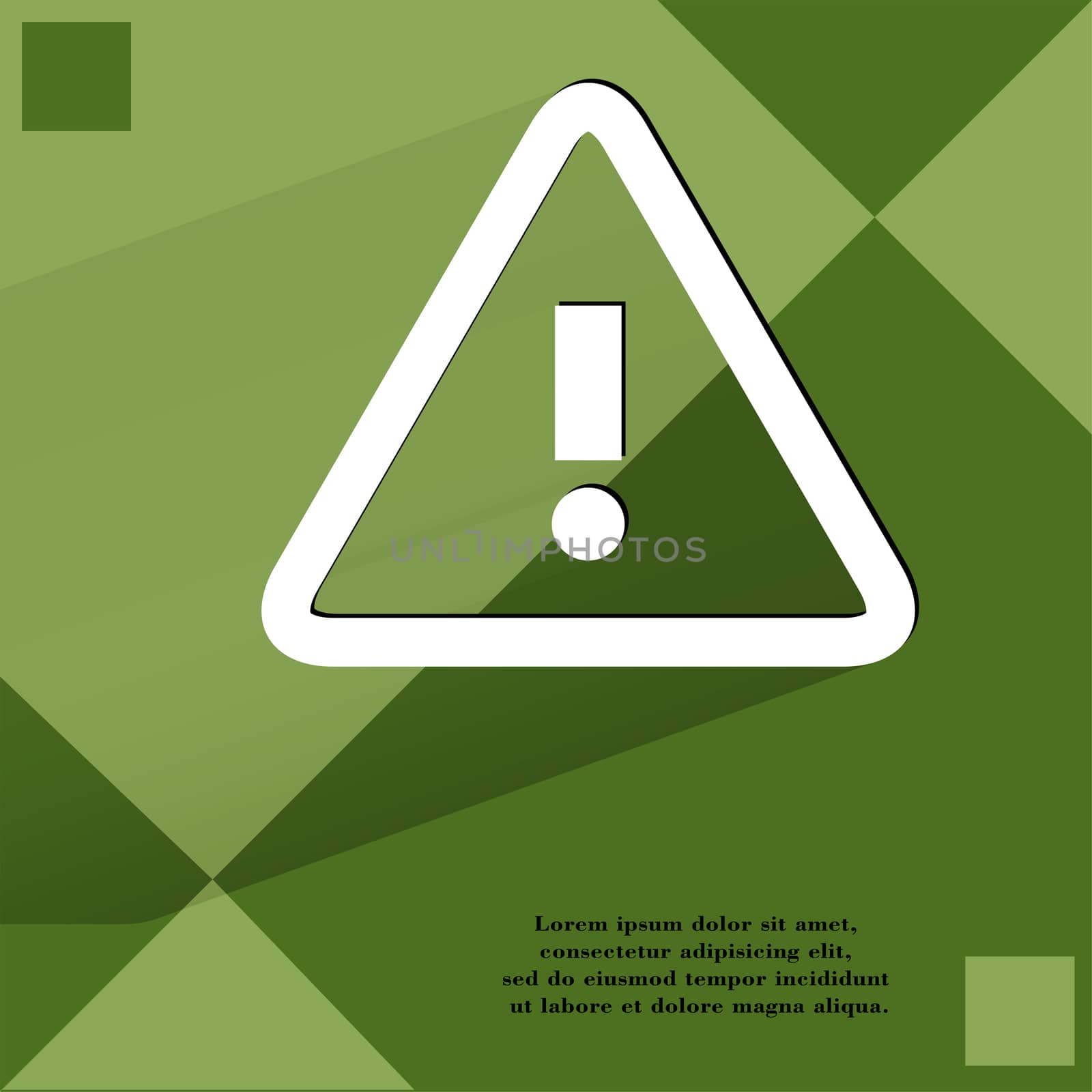 danger. exclamation mark.  Flat modern web design on a flat geometric abstract background  by serhii_lohvyniuk