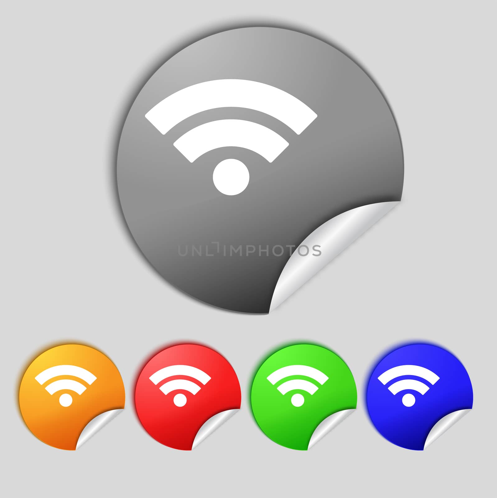 Wifi sign. Wi-fi symbol. Wireless Network icon. zone Set colourful buttons  by serhii_lohvyniuk