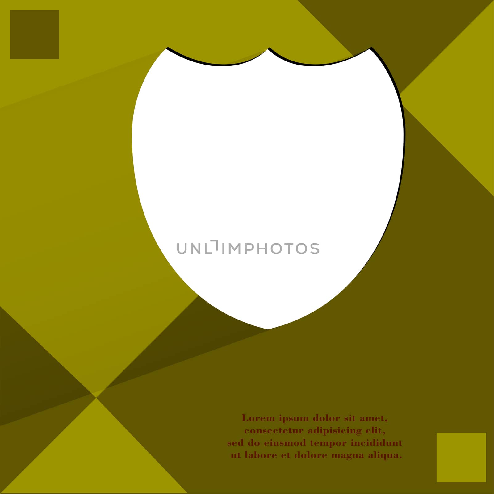 Shield protection. Flat modern web design on a flat geometric abstract background . 