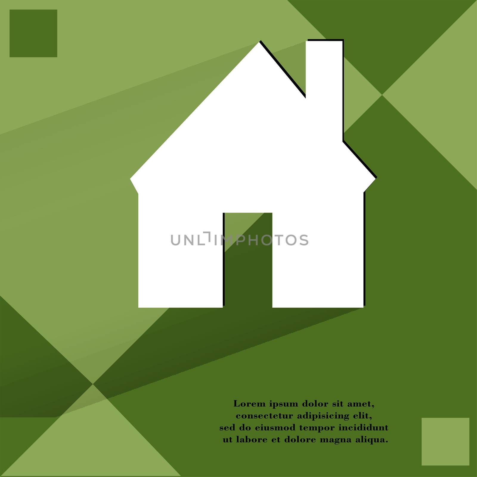 Home. Flat modern web design on a flat geometric abstract background . 