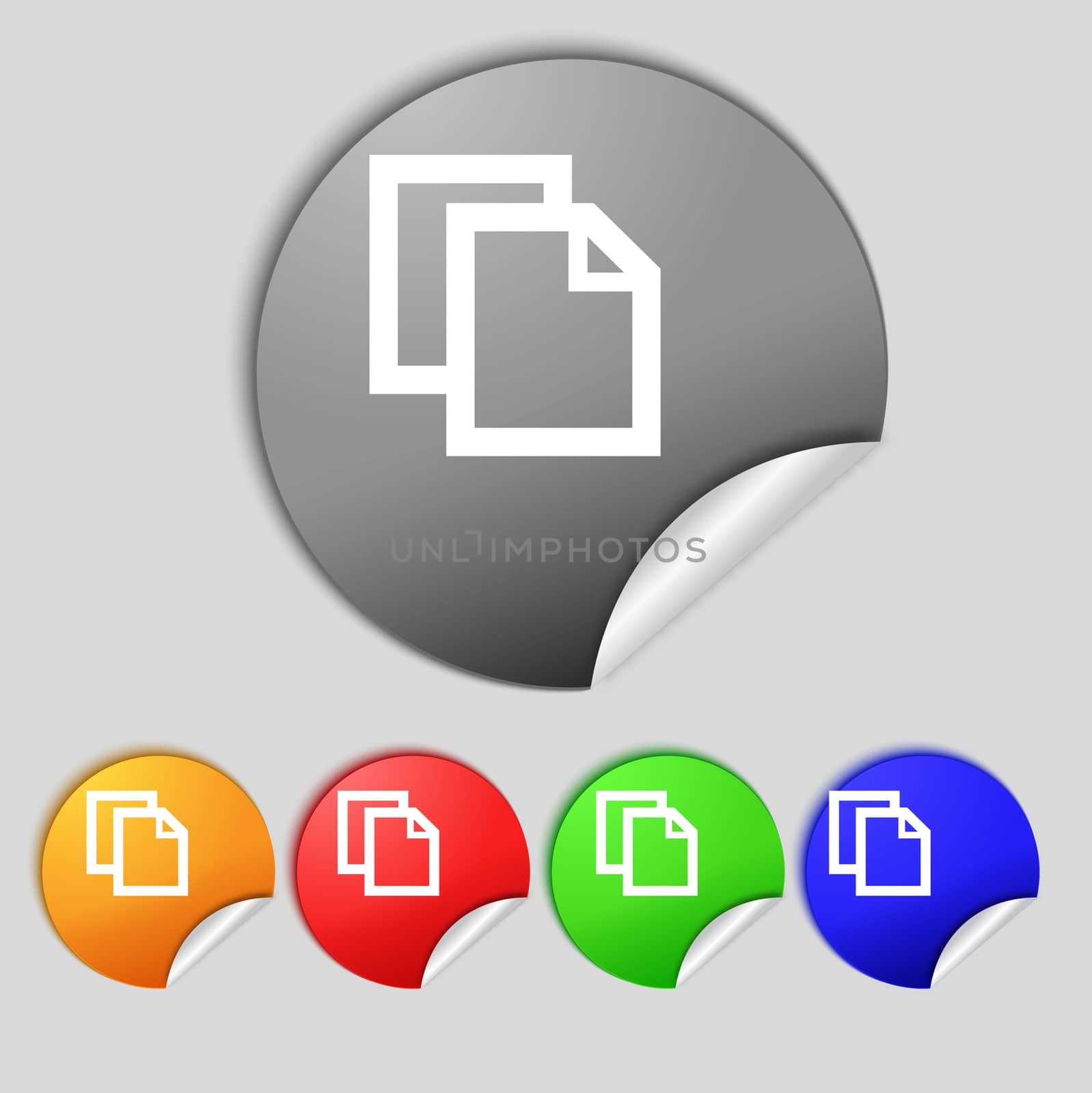 Edit document sign icon. content button. Set colourful buttons Modern UI website navigation.  illustration