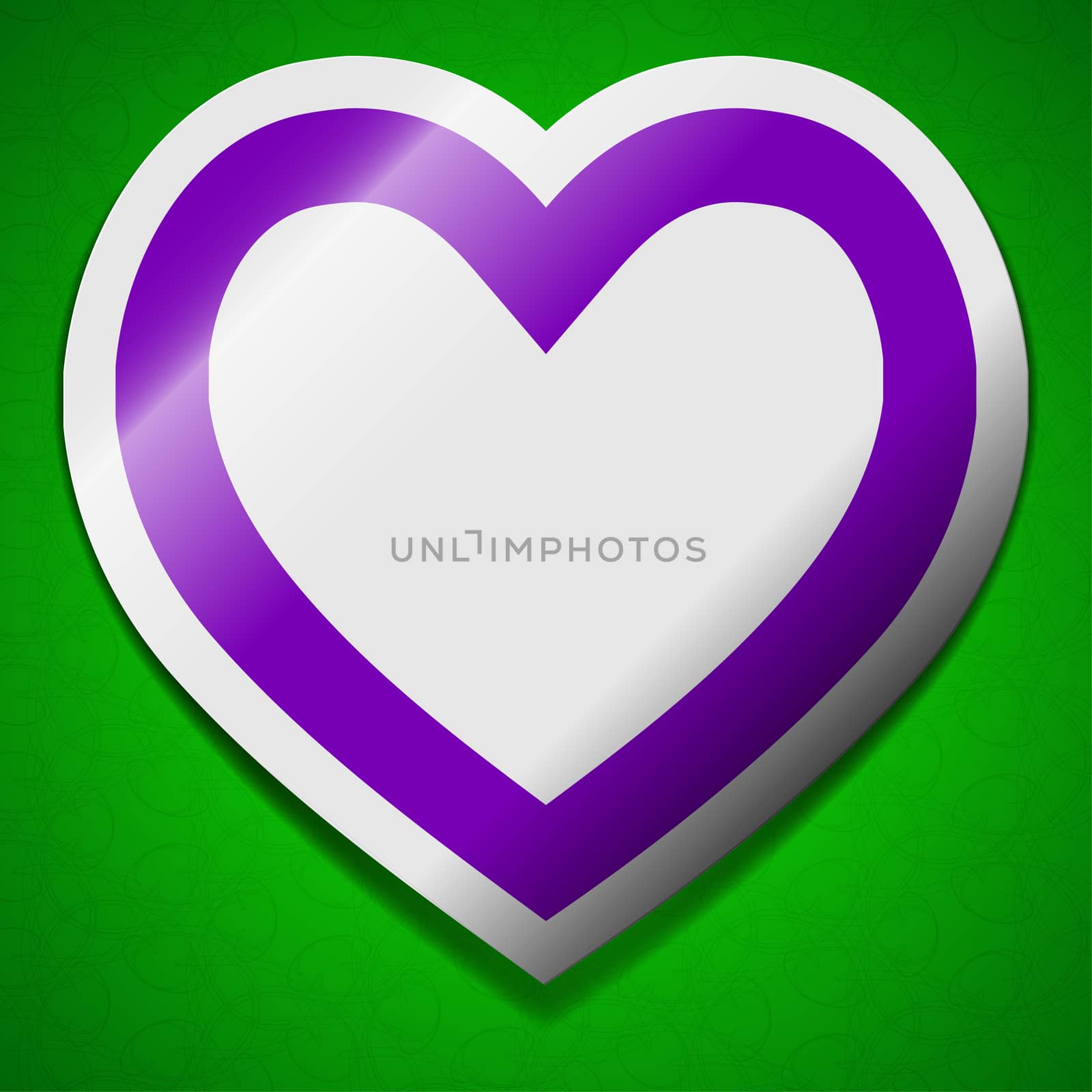 Medical heart icon sign. Symbol chic colored sticky label on green background.  by serhii_lohvyniuk
