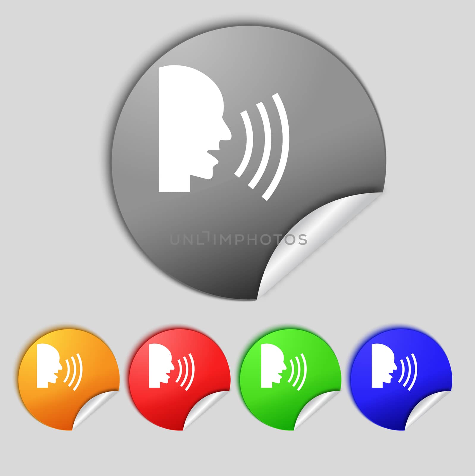 Talking Flat modern web icon. Set colour button.  by serhii_lohvyniuk
