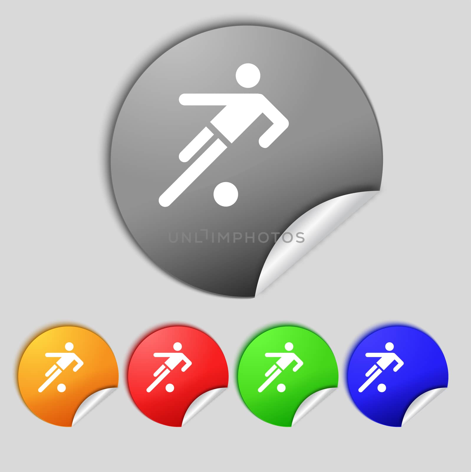 football player icon. Flat modern Set colourful web buttons.  illustration