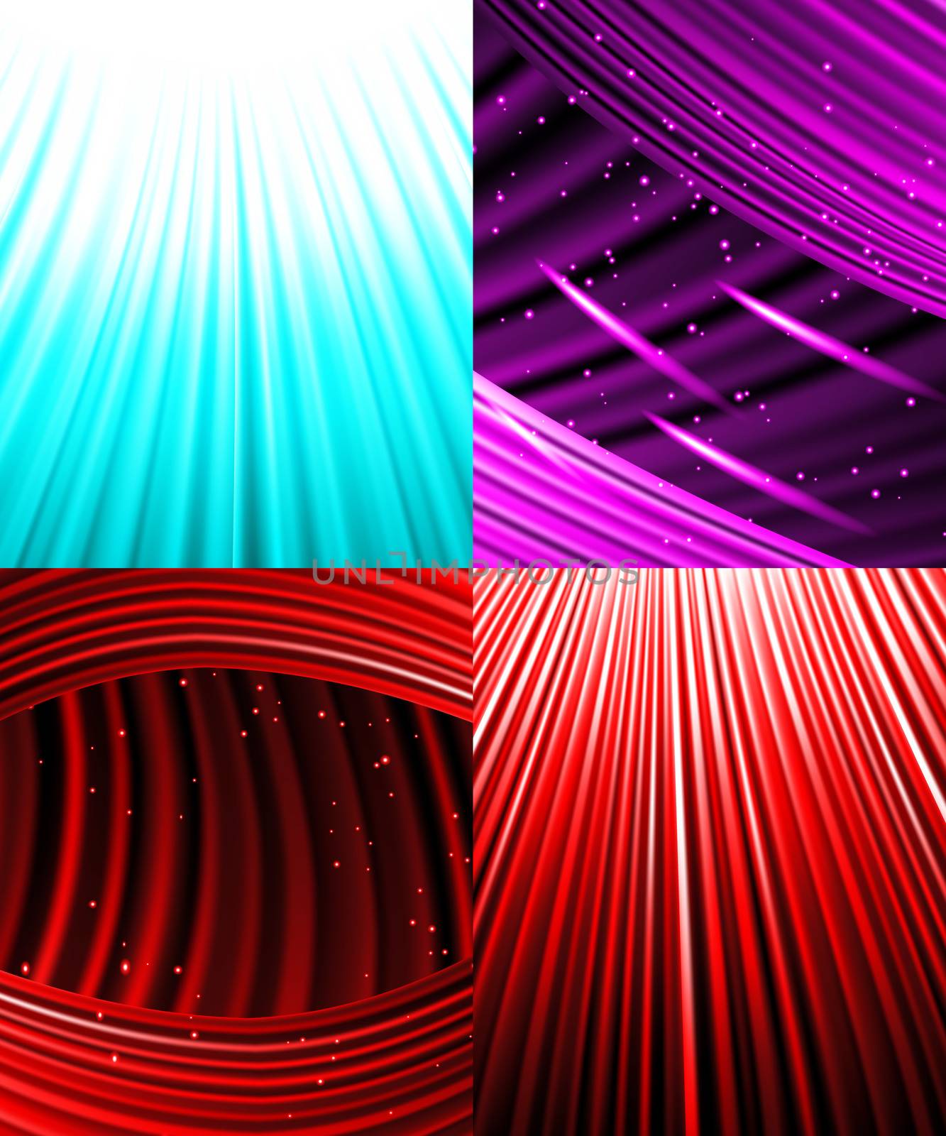 Set of Abstract luminous rays background.  by serhii_lohvyniuk