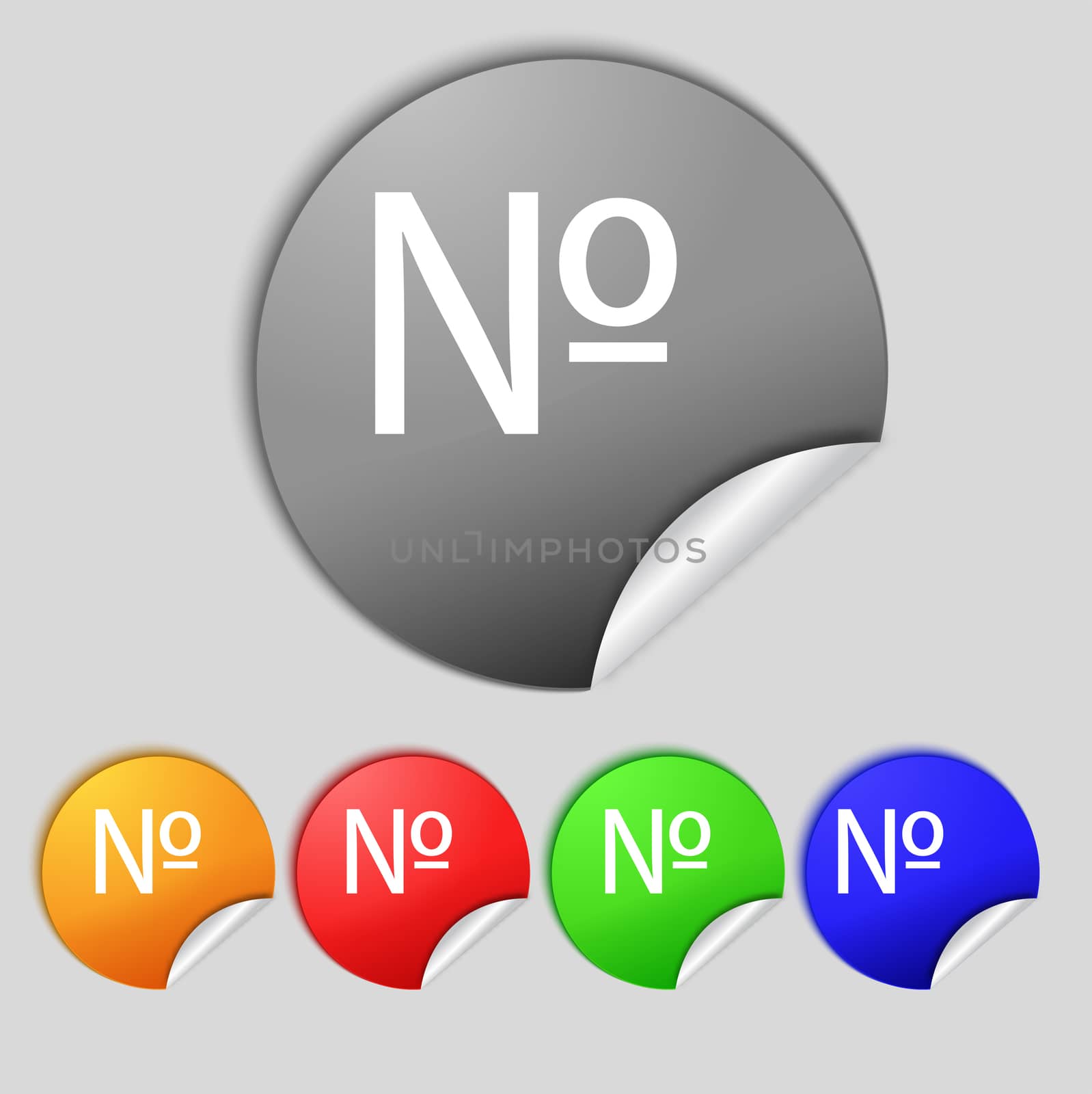 number icon.Set Flat modern web colour button.  by serhii_lohvyniuk