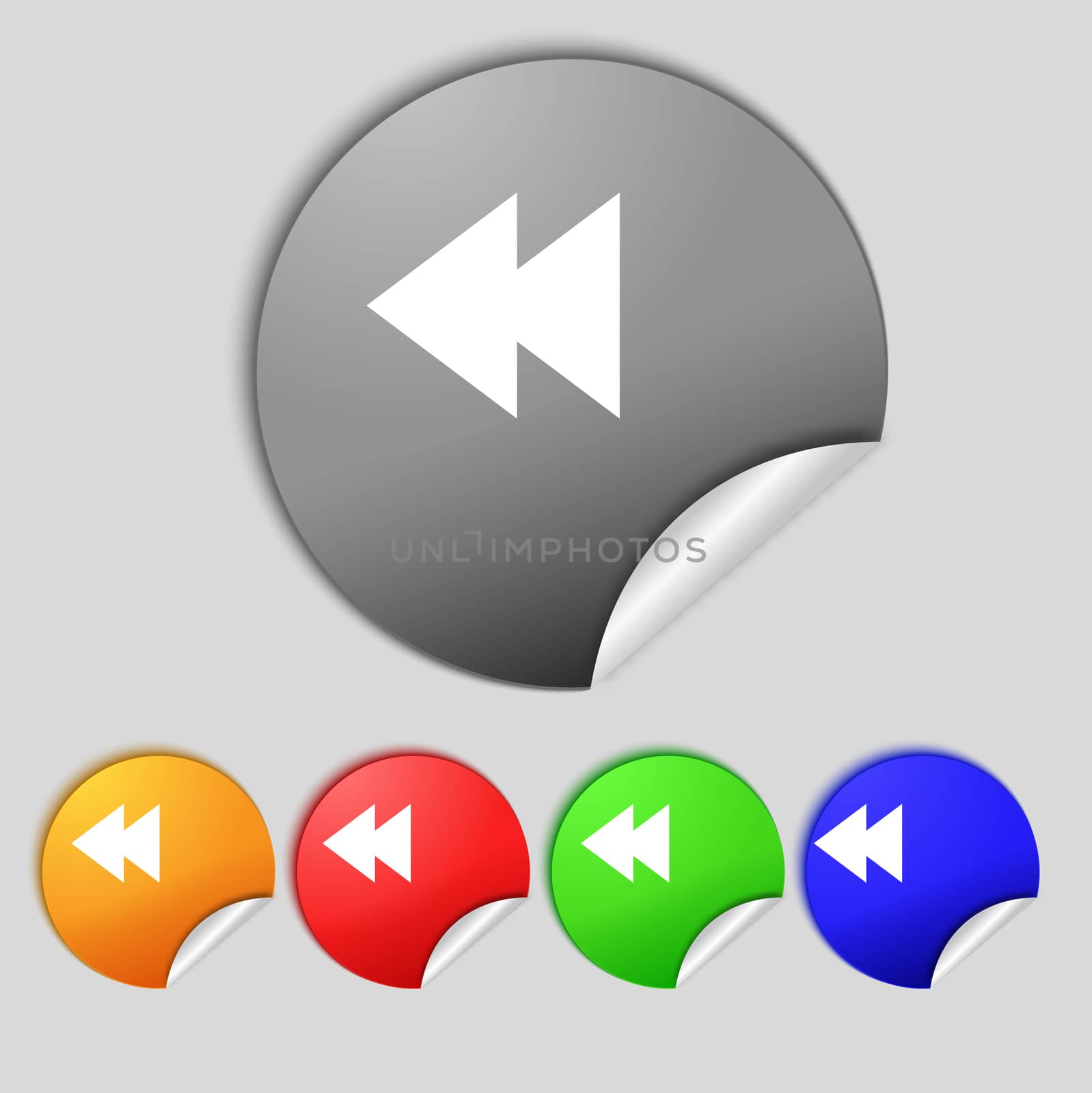 multimedia sign icon. Player navigation symbol. Set colour buttons.  by serhii_lohvyniuk