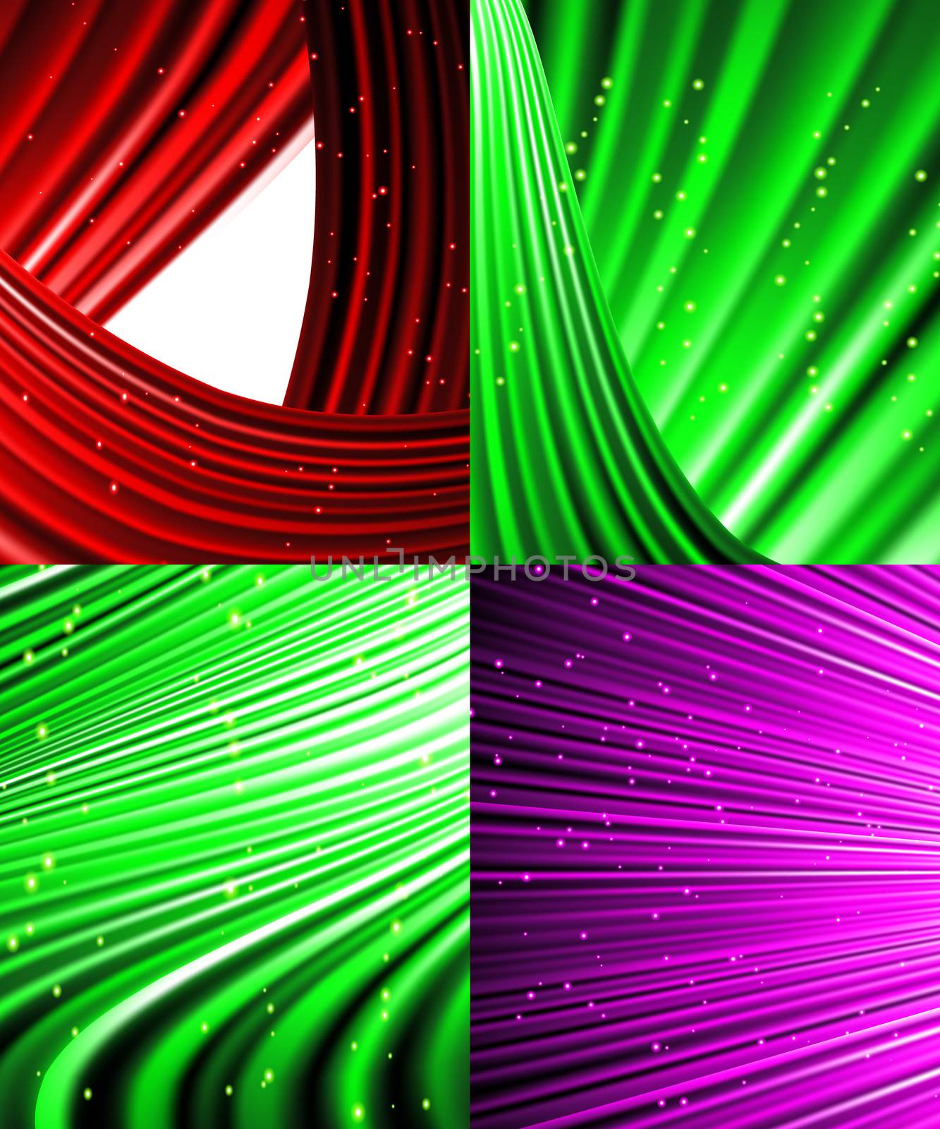 Set of Abstract luminous rays background.  by serhii_lohvyniuk