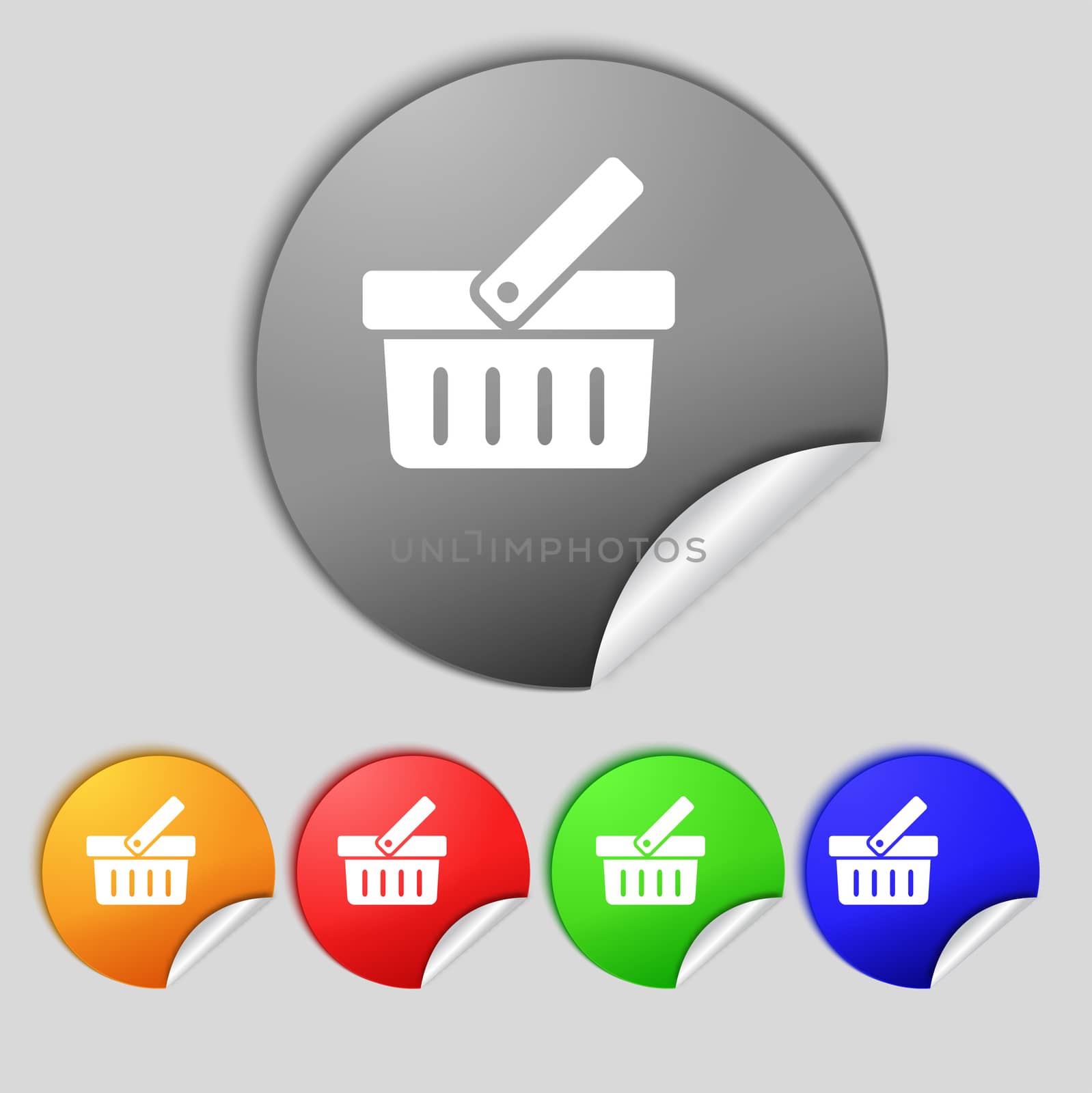 Shopping Cart sign icon. Online buying button. Set colourful buttons.  illustration