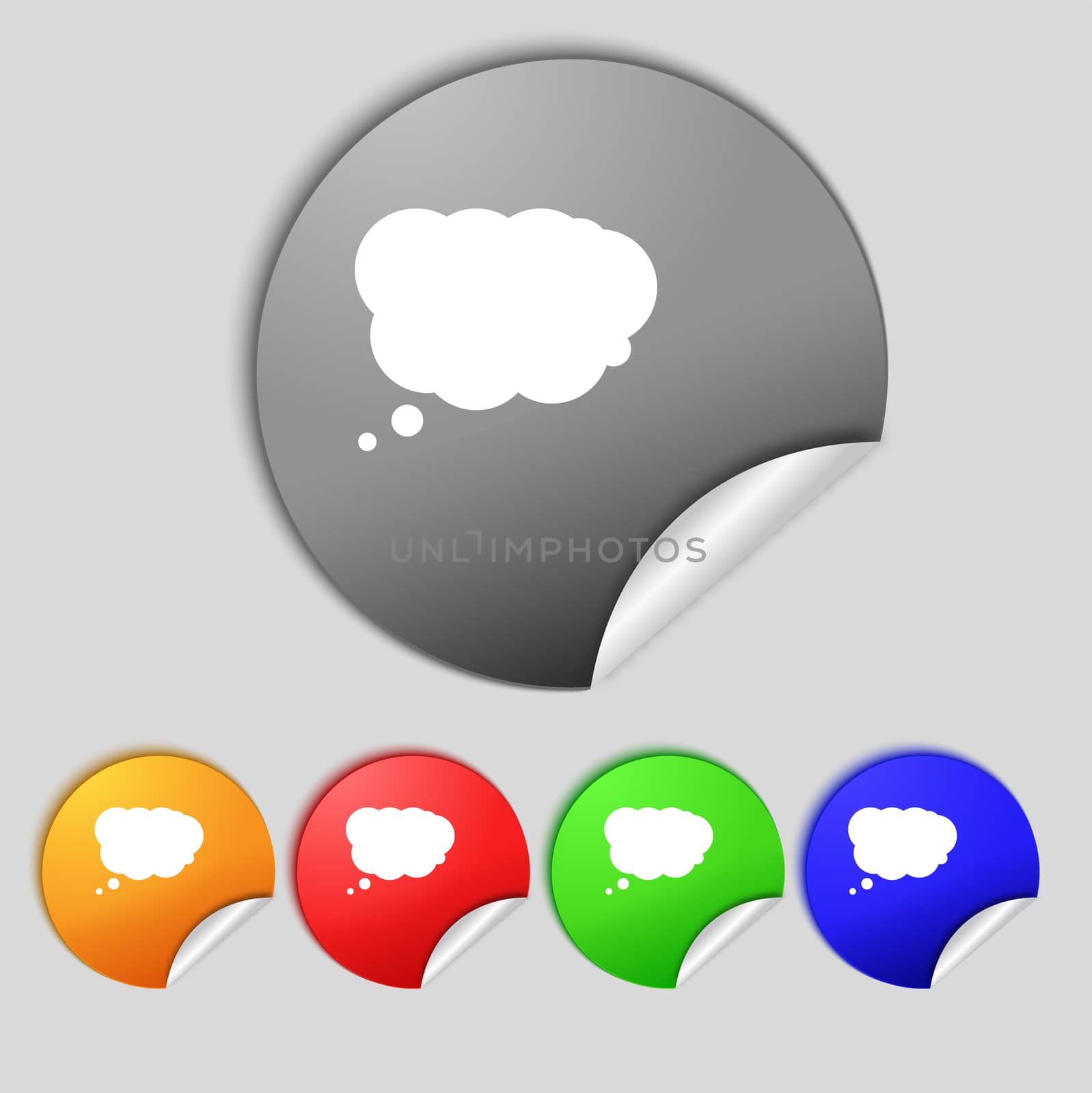 Cloud sign icon. Data storage symbol.Set colourful buttons.  by serhii_lohvyniuk