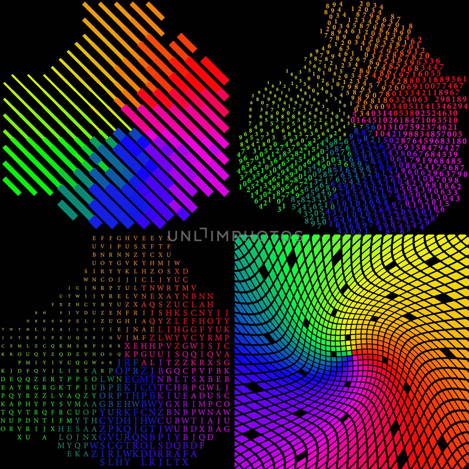 Set of Abstract rainbow colorful background.  illustration