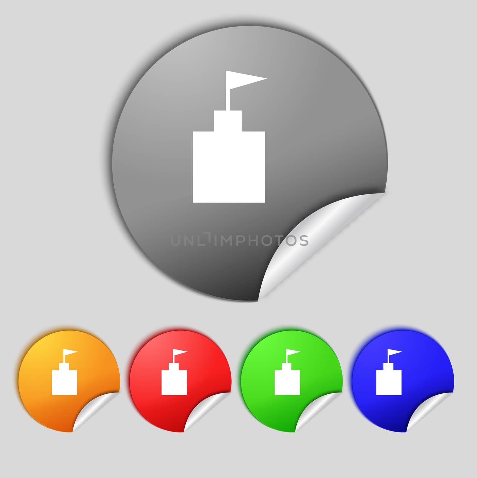 tower icon. Set Flat modern web colour button. by serhii_lohvyniuk