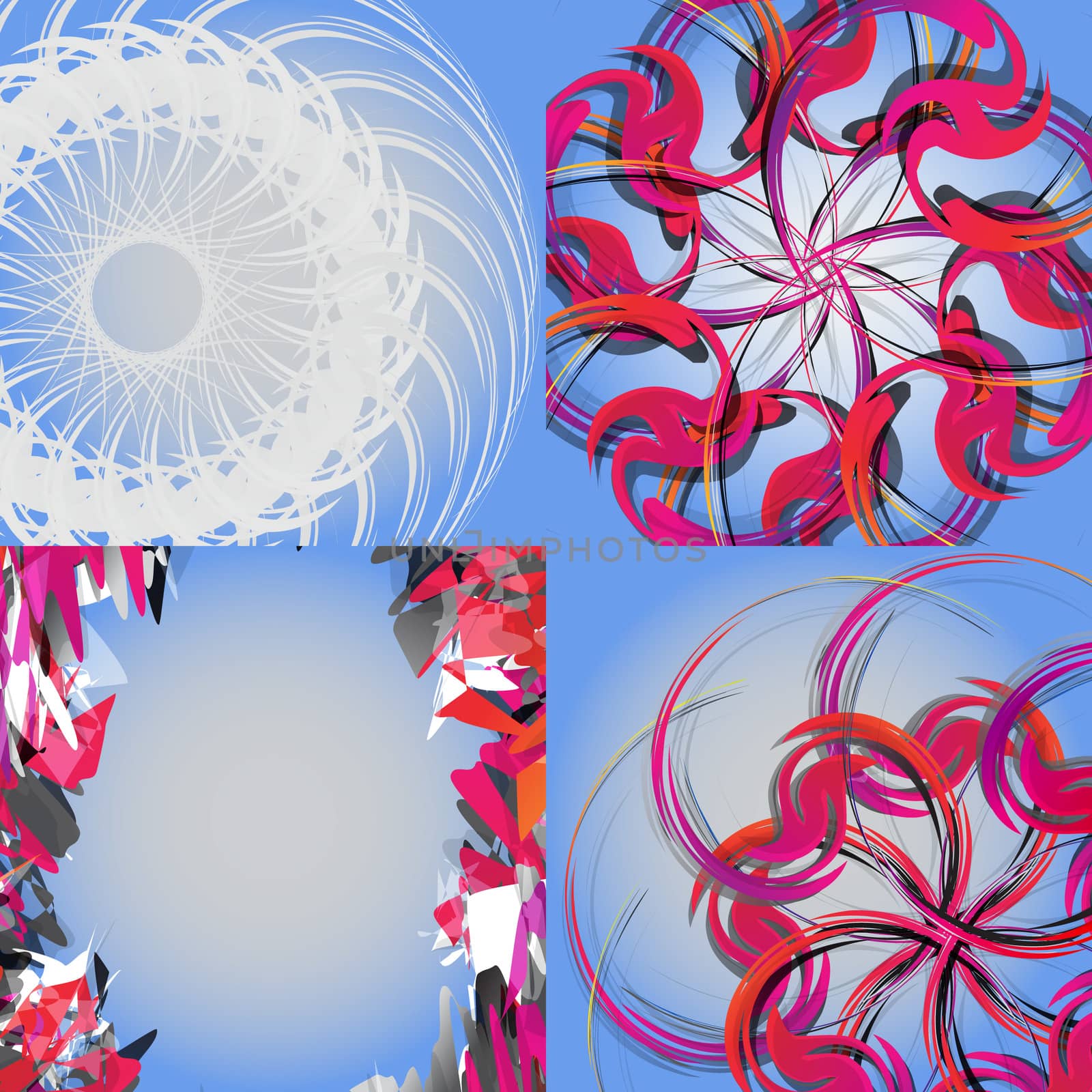 Set of Abstract modern wave colorful background.  illustration