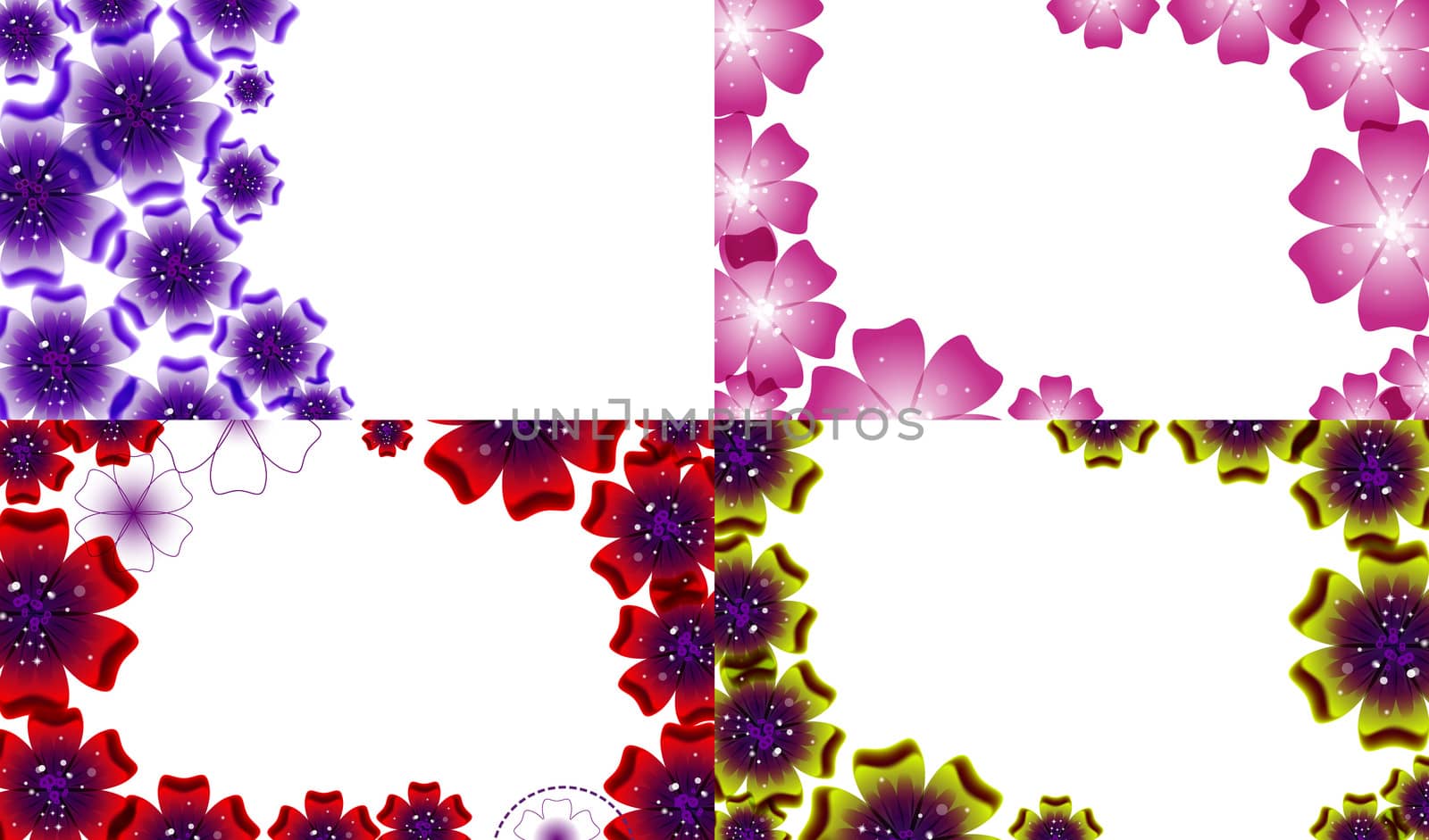 Set of Abstract flower background with place for your text.  illustration