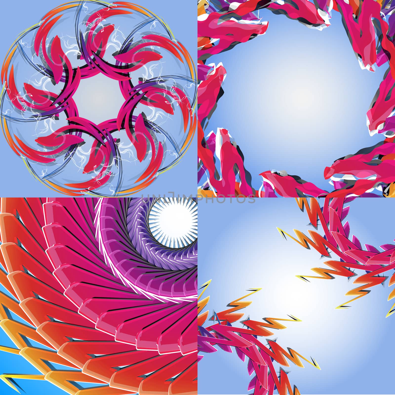 Set of abstract rainbow colored backgrounds with swirl.  by serhii_lohvyniuk