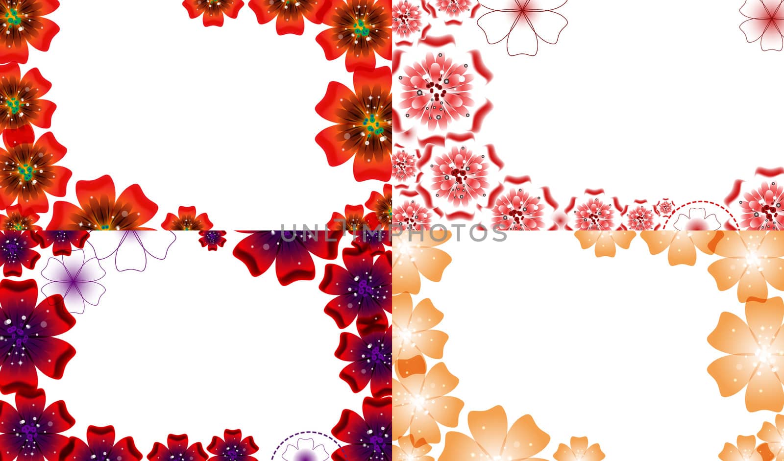 Set of Abstract flower background with place for your text.  by serhii_lohvyniuk