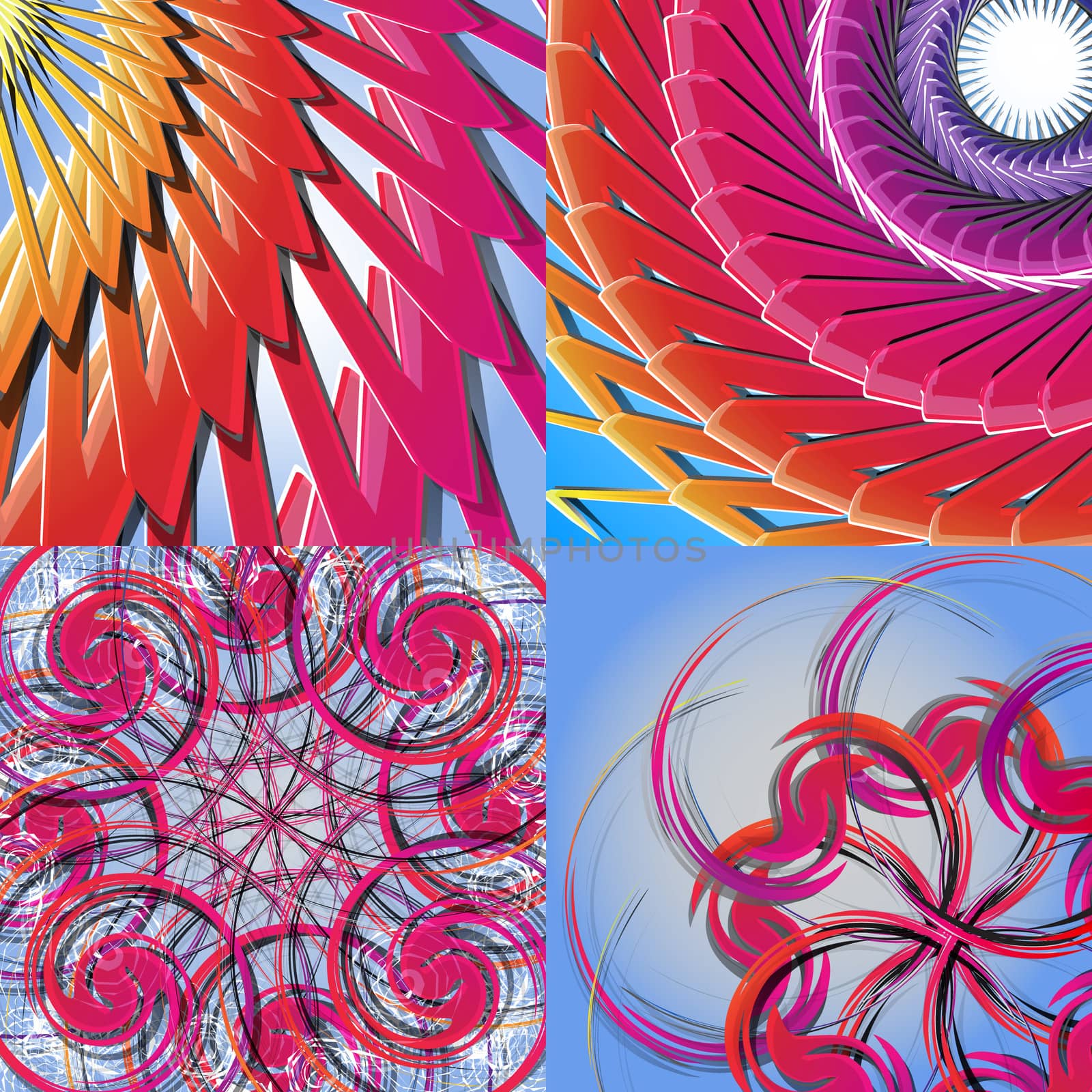 Set of Abstract Rainbow concept background.  illustration