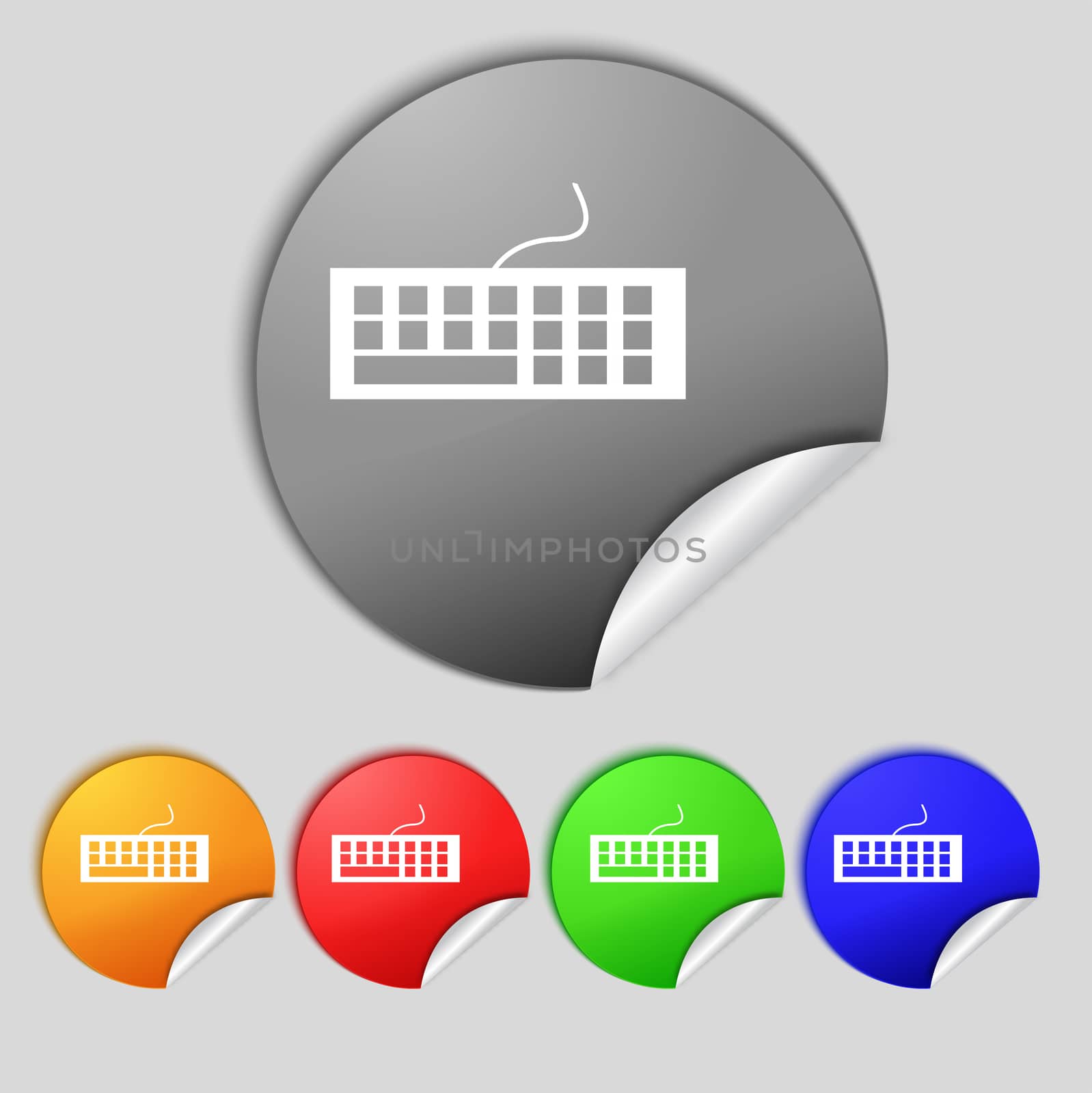 Computer keyboard Icon. Set colourful buttons.  by serhii_lohvyniuk