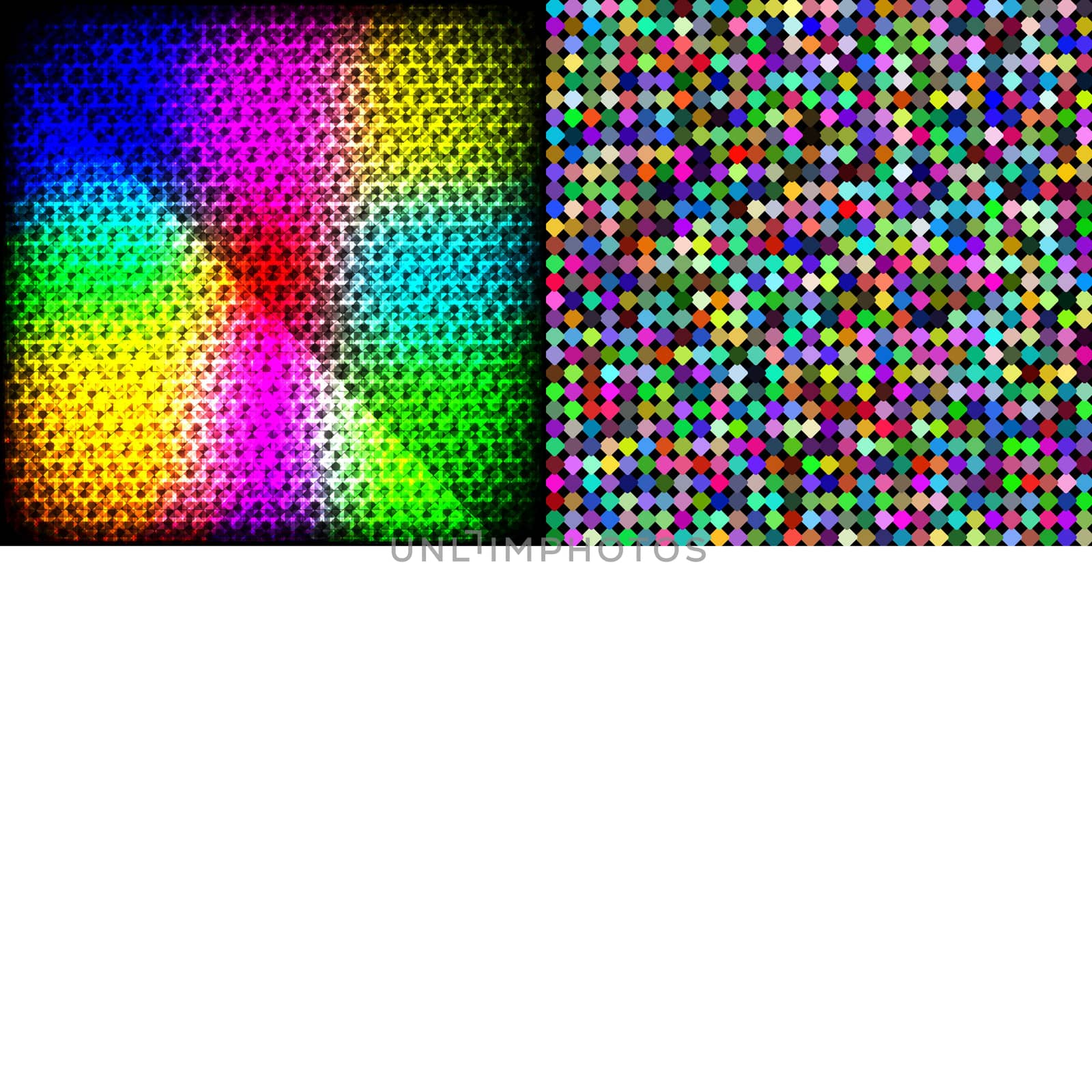 Set of Abstract rainbow colorful tiles mosaic painting geometric palette pattern background.  illustration