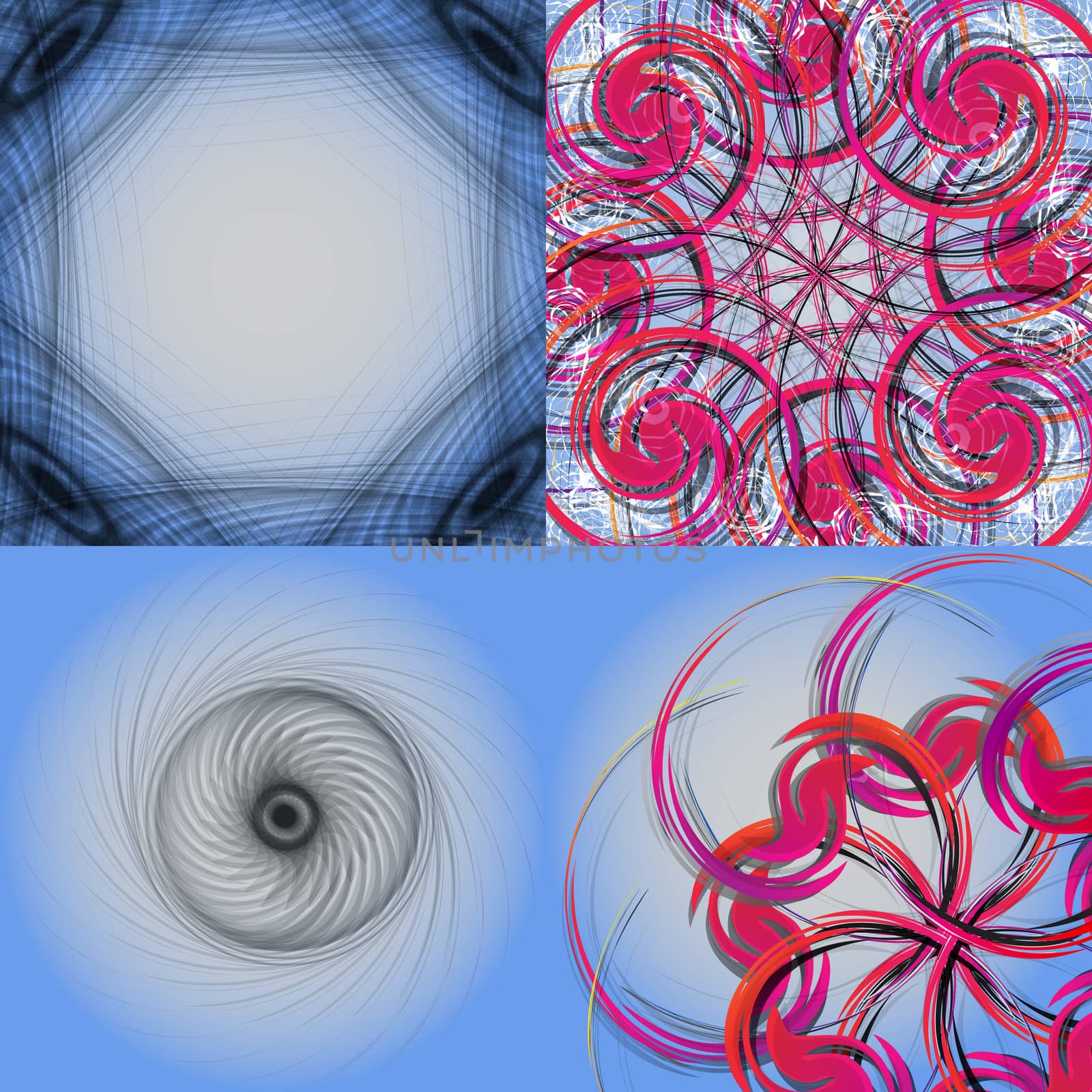 Set of abstract rainbow colored backgrounds with swirl.  by serhii_lohvyniuk