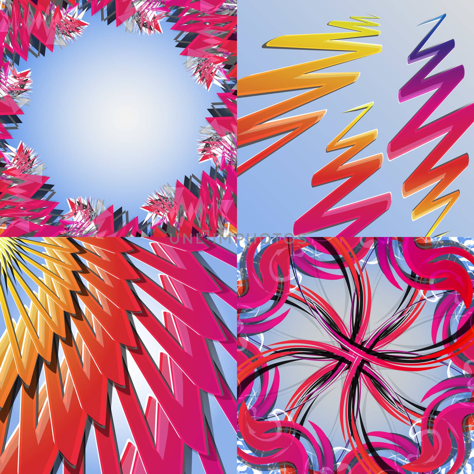 Set of Abstract modern wave colorful background.  illustration