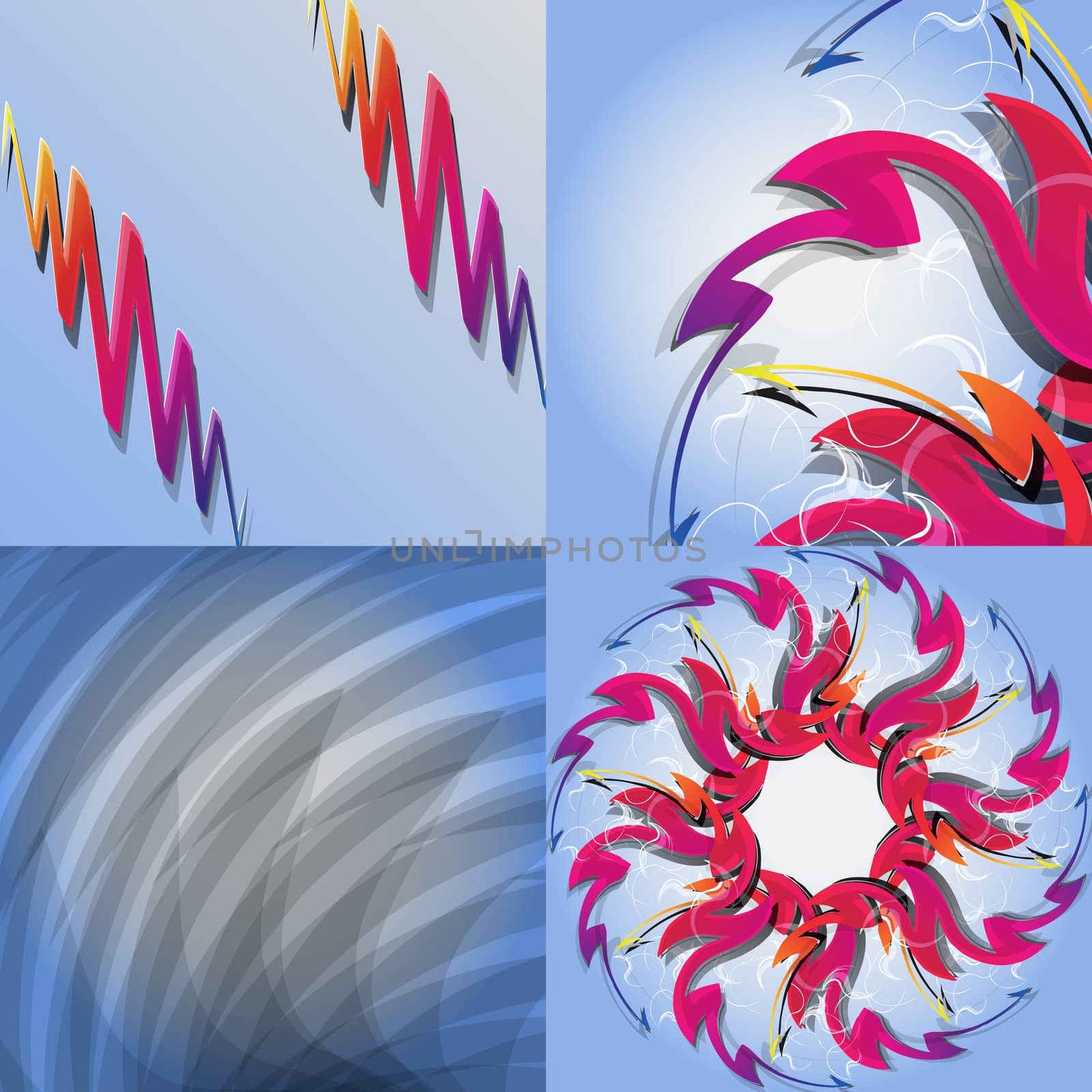 Set of abstract rainbow colored backgrounds with swirl.  by serhii_lohvyniuk