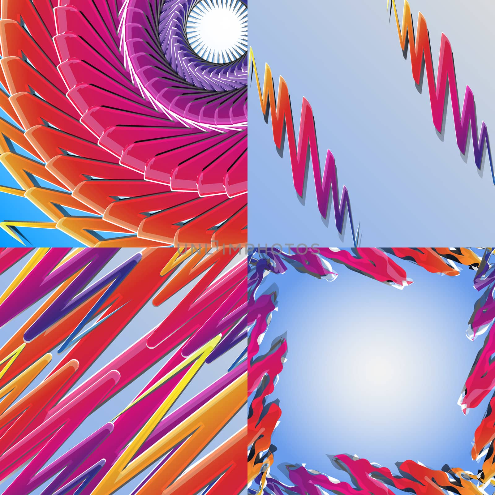 Set of Abstract Rainbow concept background.  illustration