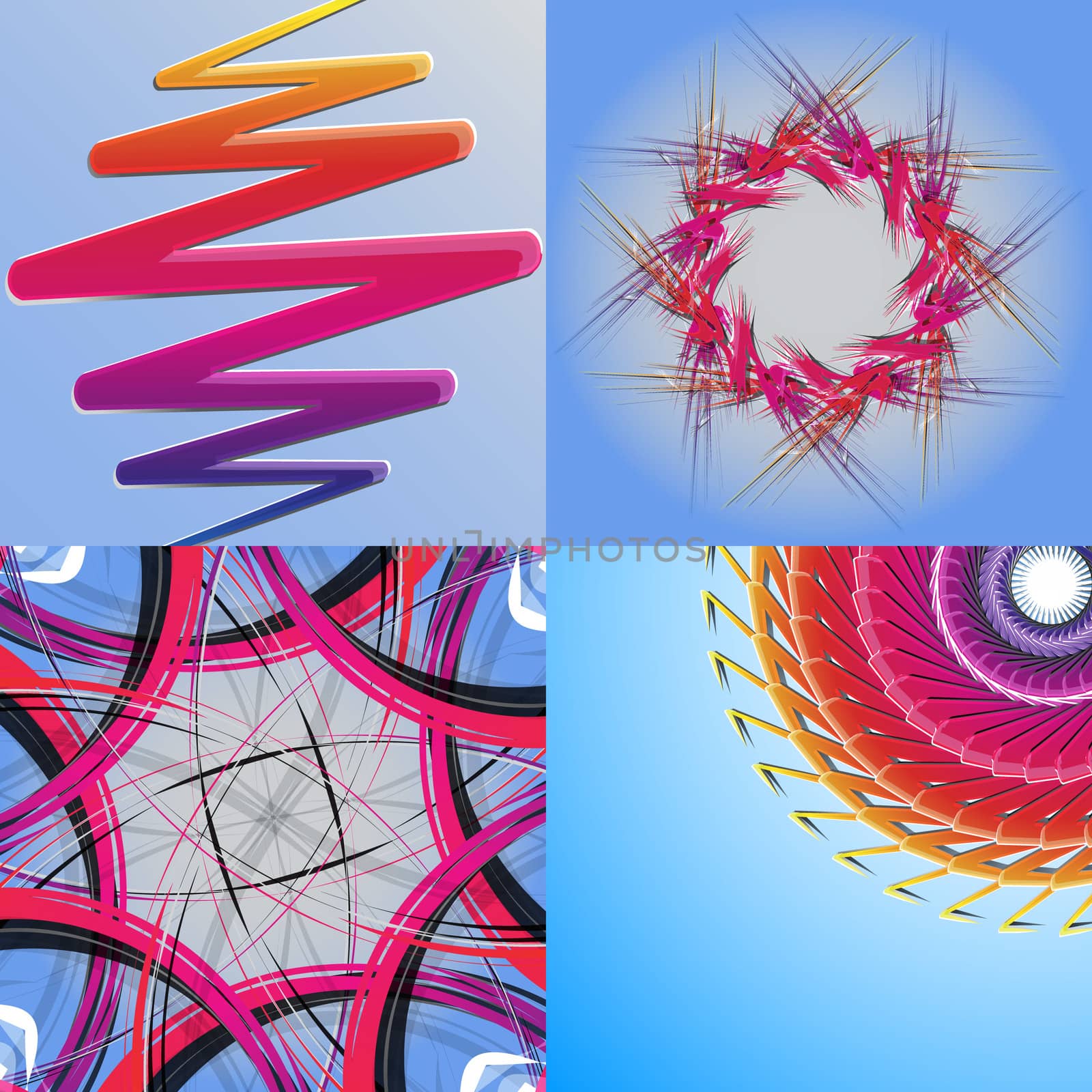 Set of Abstract modern wave colorful background.  illustration